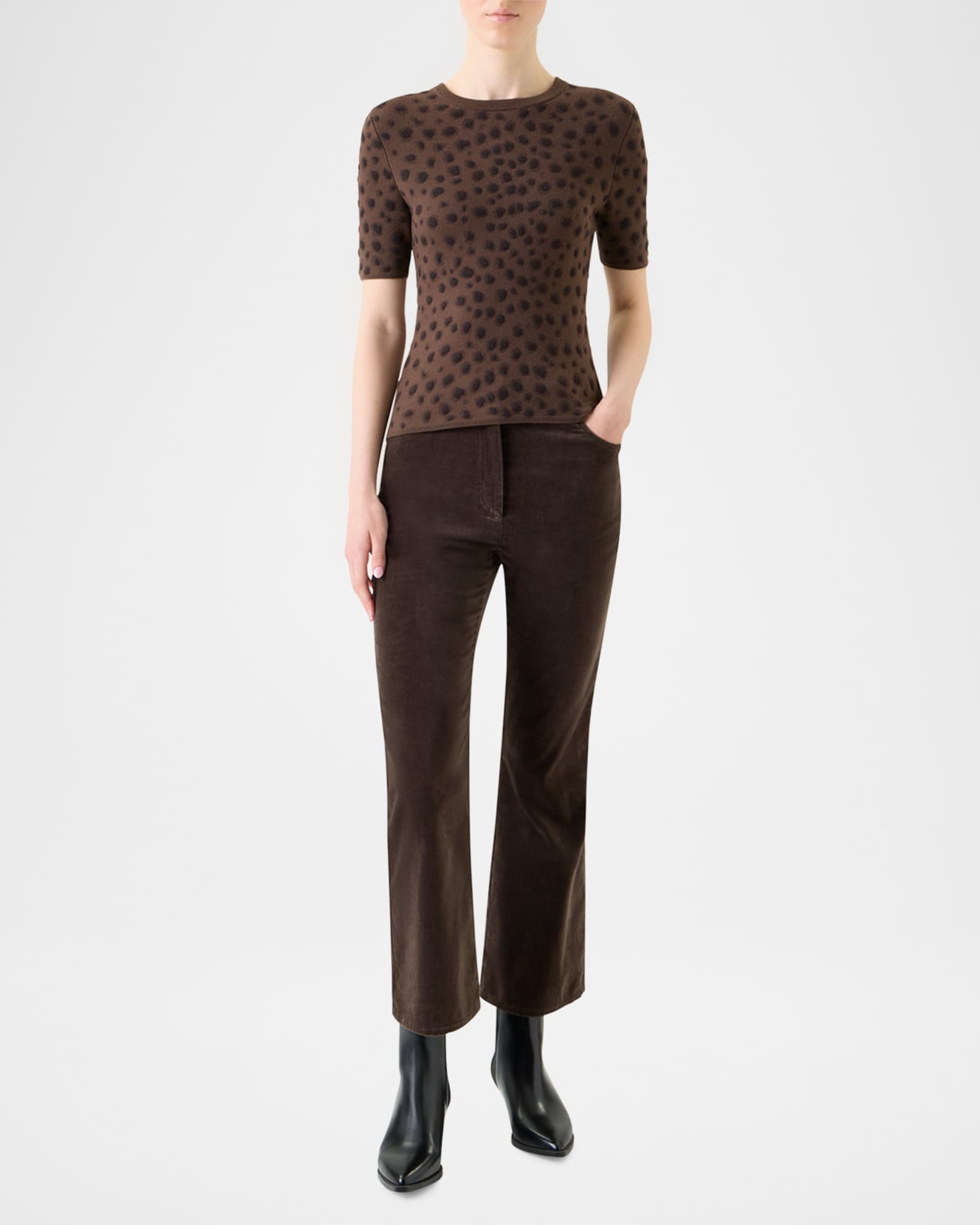 Leopard Jacquard Knit Merino Wool Sweater 1