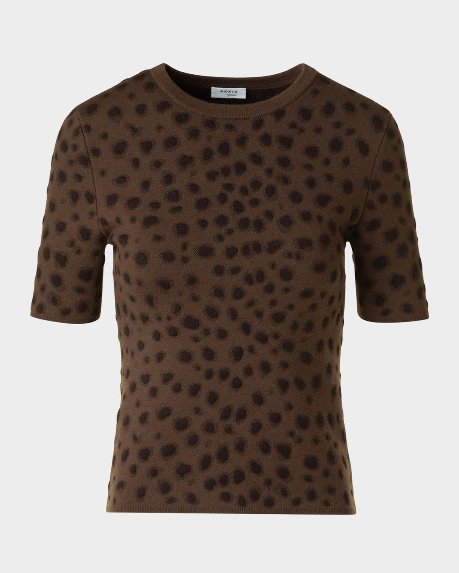 Leopard Jacquard Knit Merino Wool Sweater 0