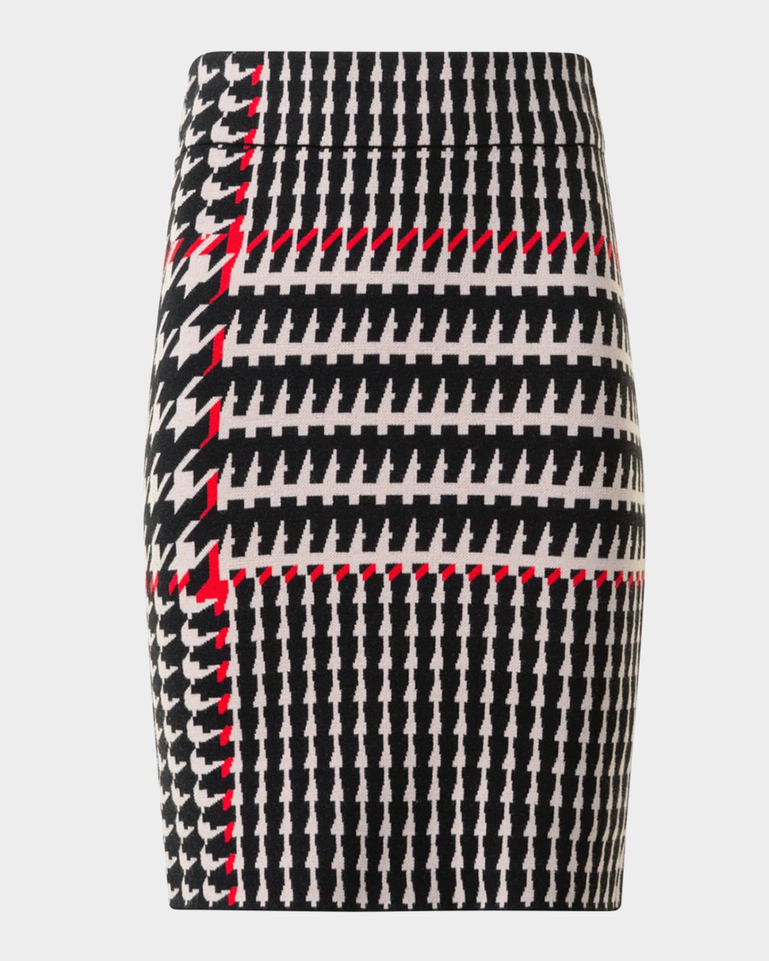 Wool-Blend Knit Jacquard Skirt 0