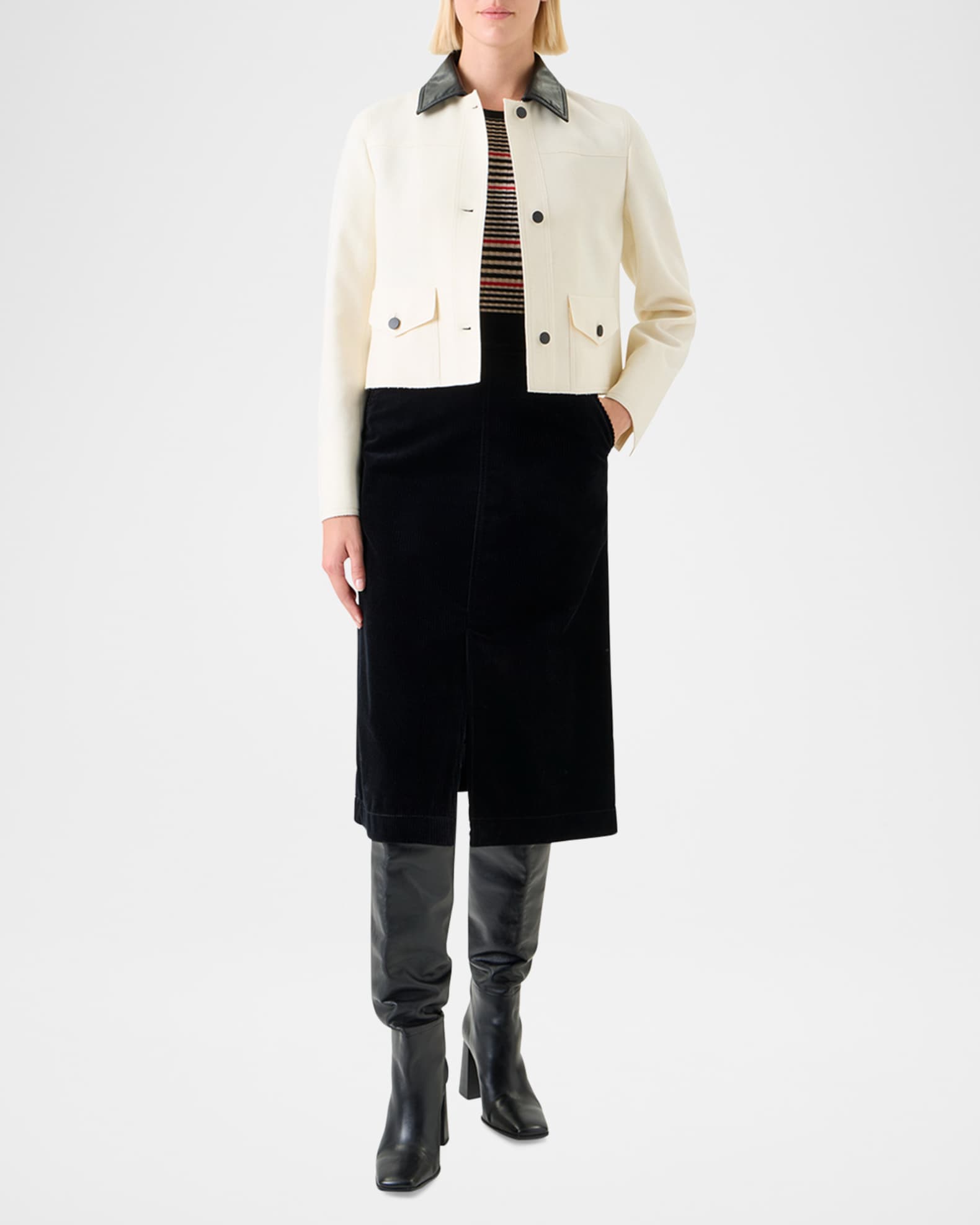 Felted Wool-Blend Short Jacket 1