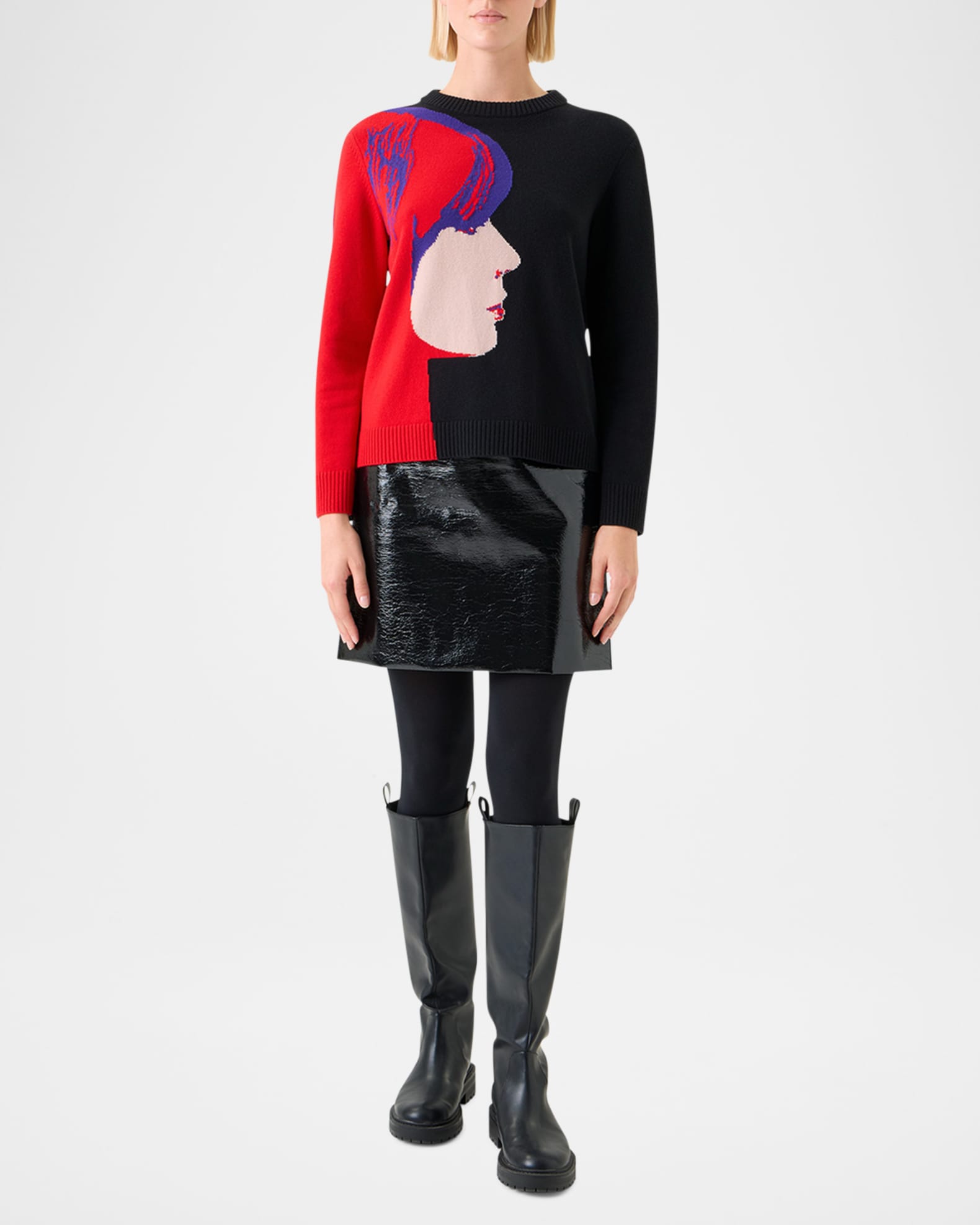 Graphic Knit Merino Wool Sweater 1