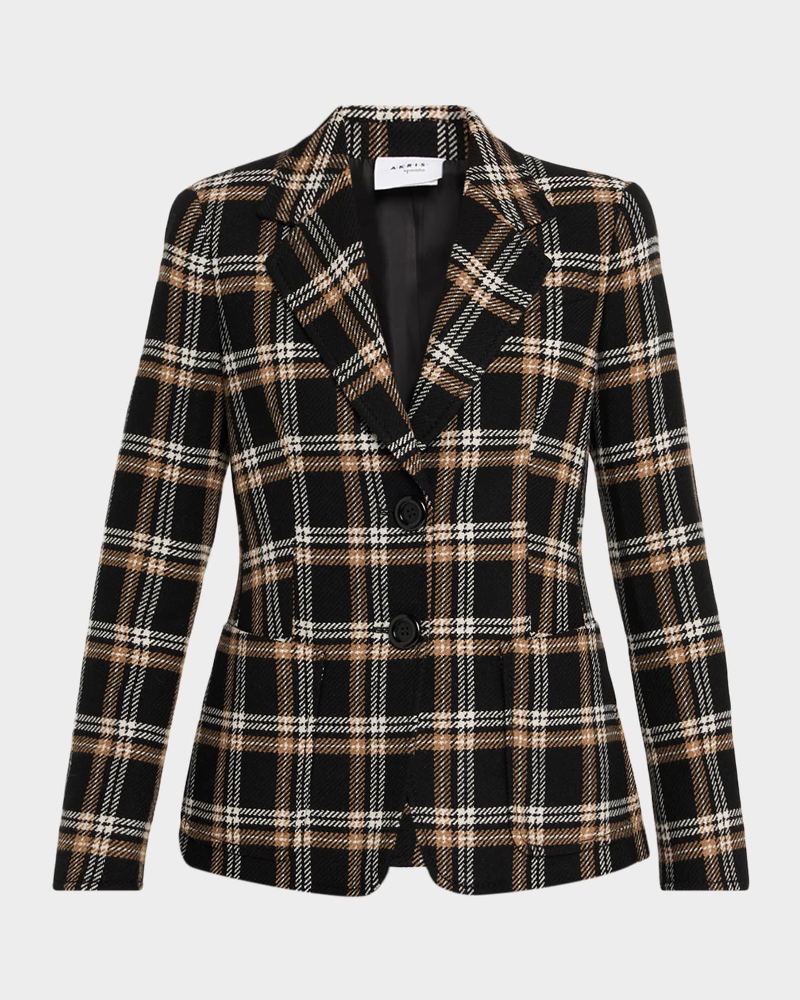 Wool Check Single-Breasted Jacket 0