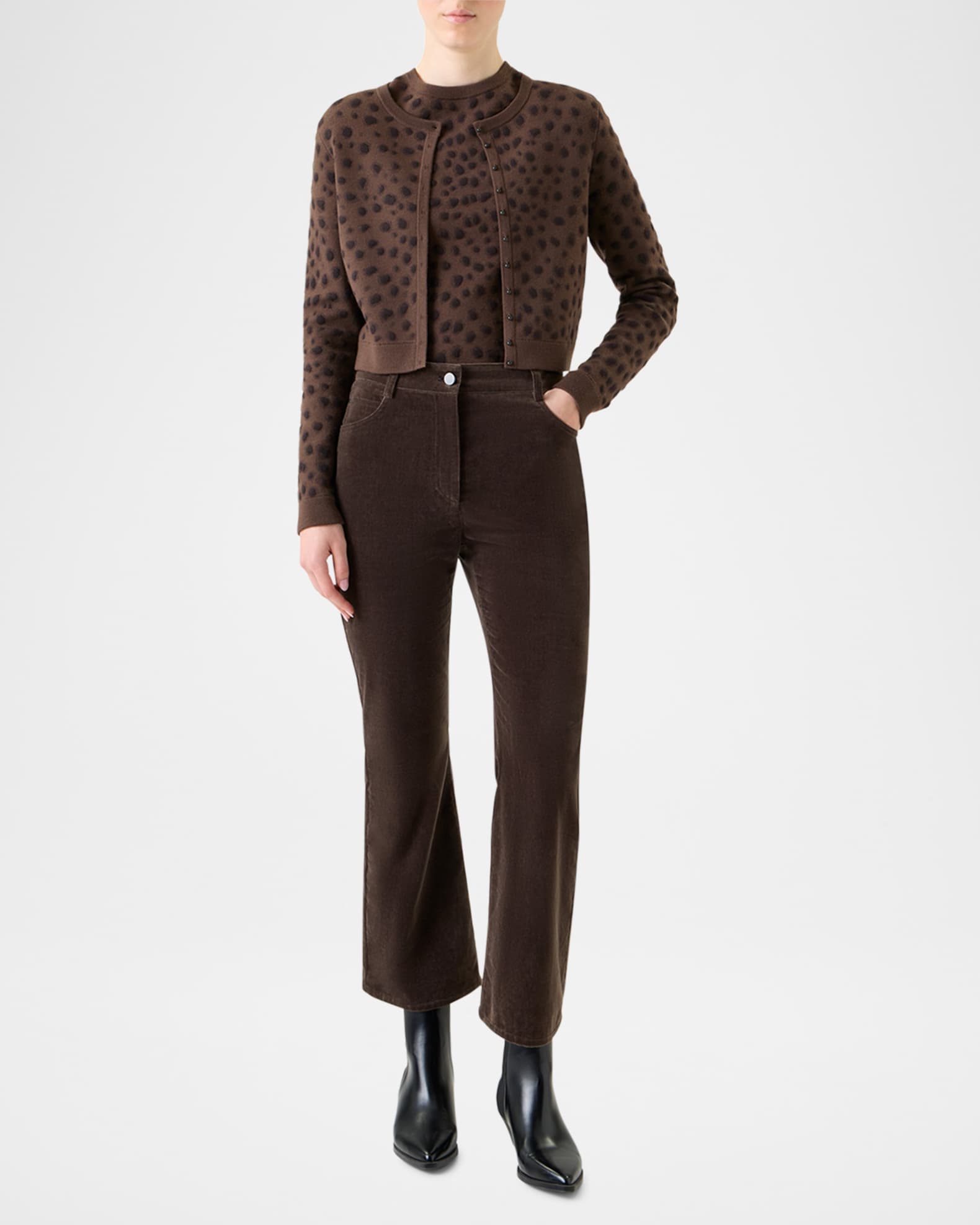 Leopard Jacquard Knit Cardigan 1
