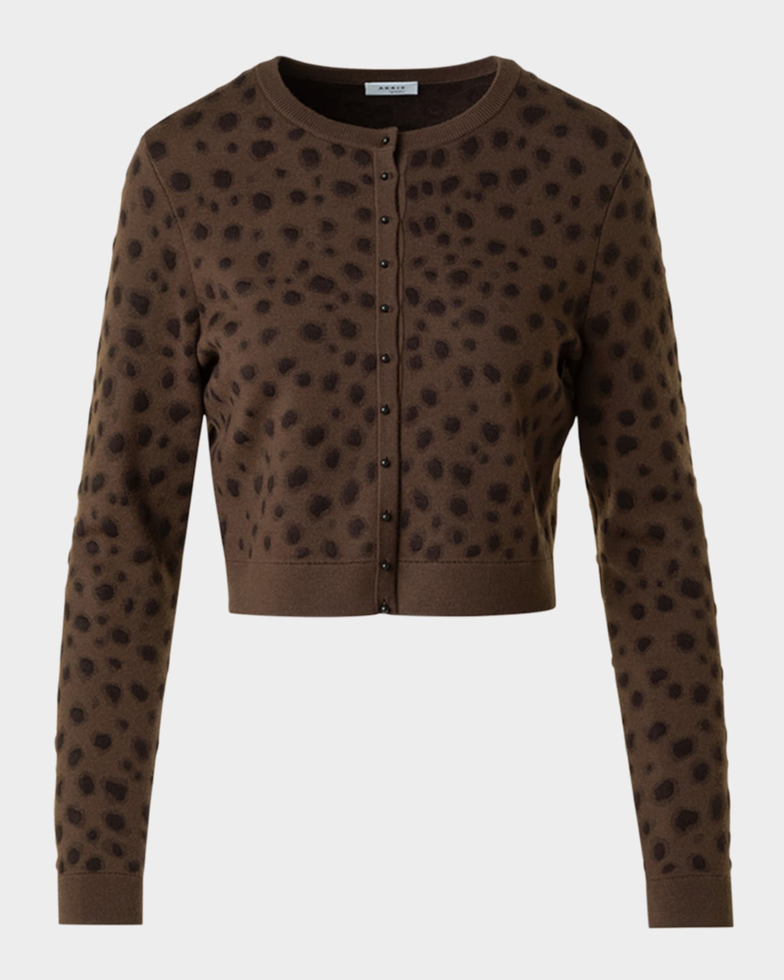 Leopard Jacquard Knit Cardigan 0