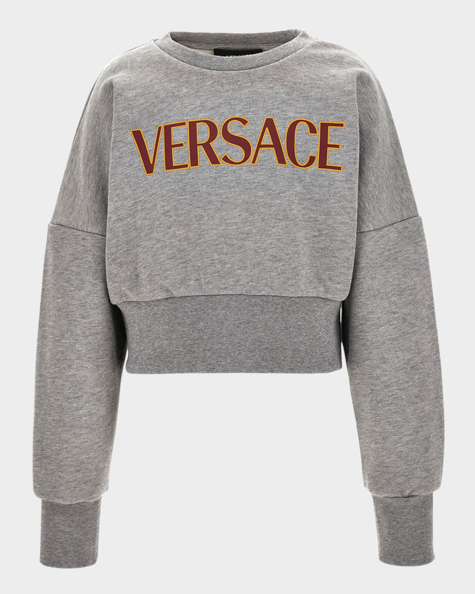 SWEATSHIRT MELANGE FLEECE  VERSACE LOGO  KIDS PRINT 0