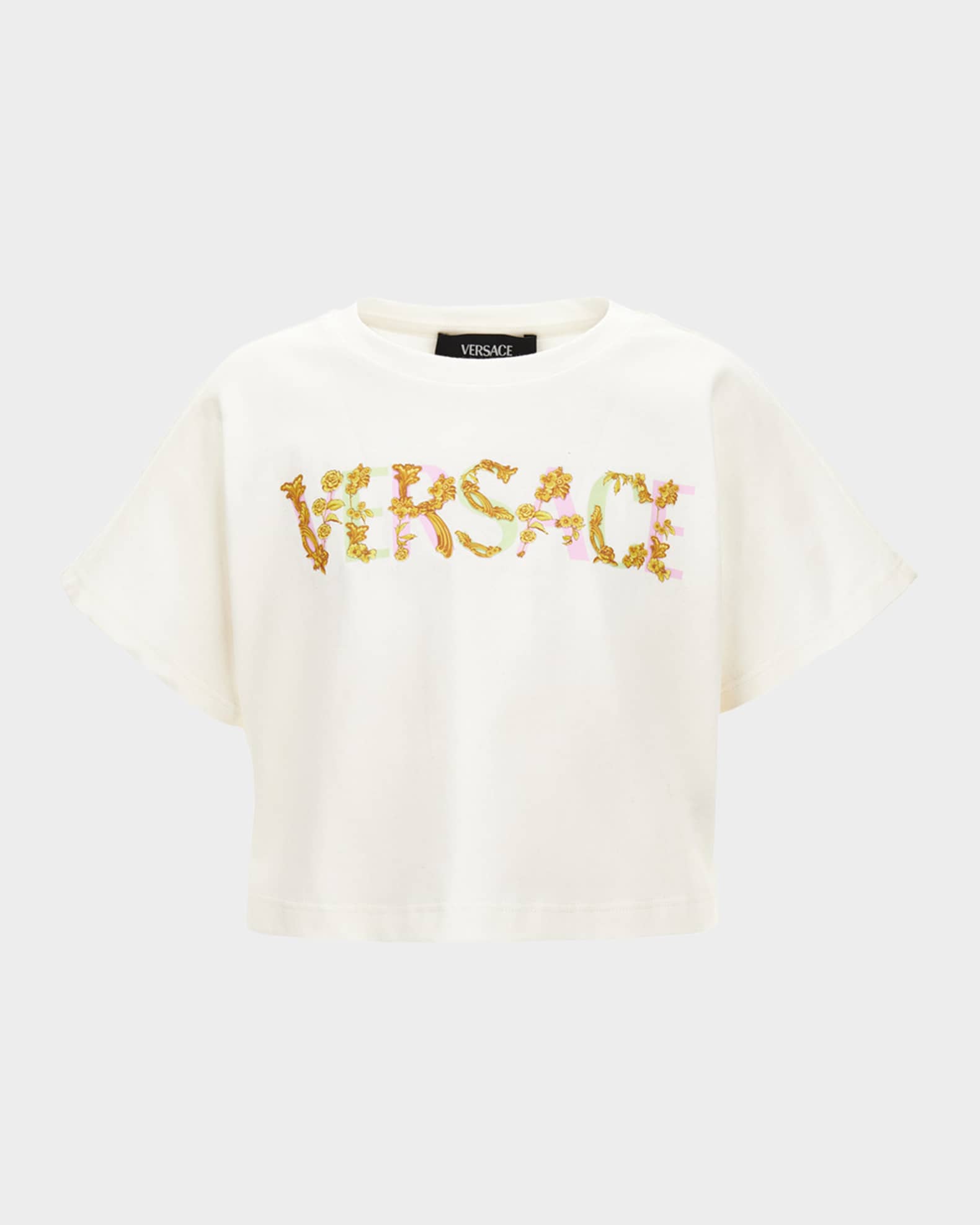 Girl's Floral Logo-Print T-Shirt, Size 6-14 0