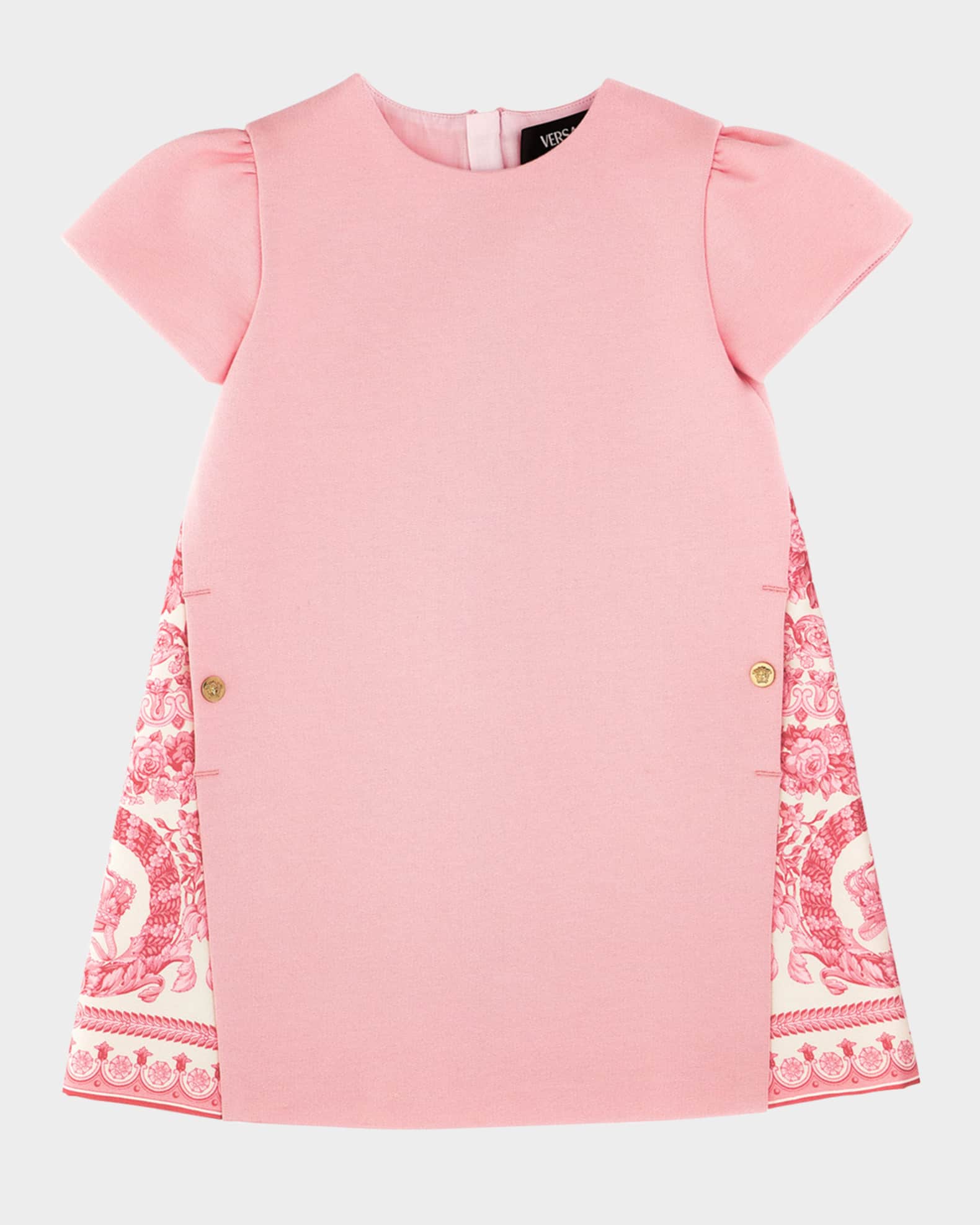 Girl's Barocco-Trim Jersey Dress, Size 2-4 0