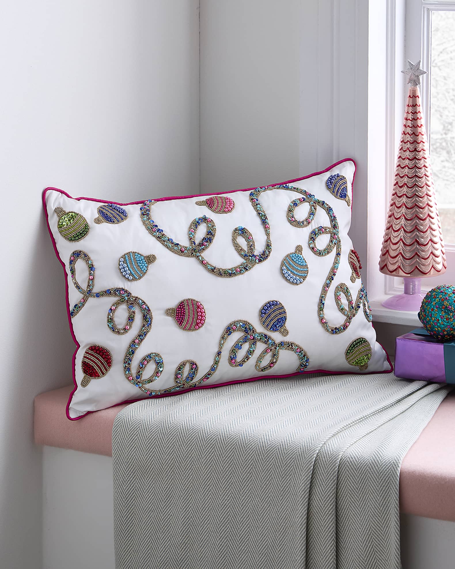 Merriment Holiday Pillow, 14" x 22" 0