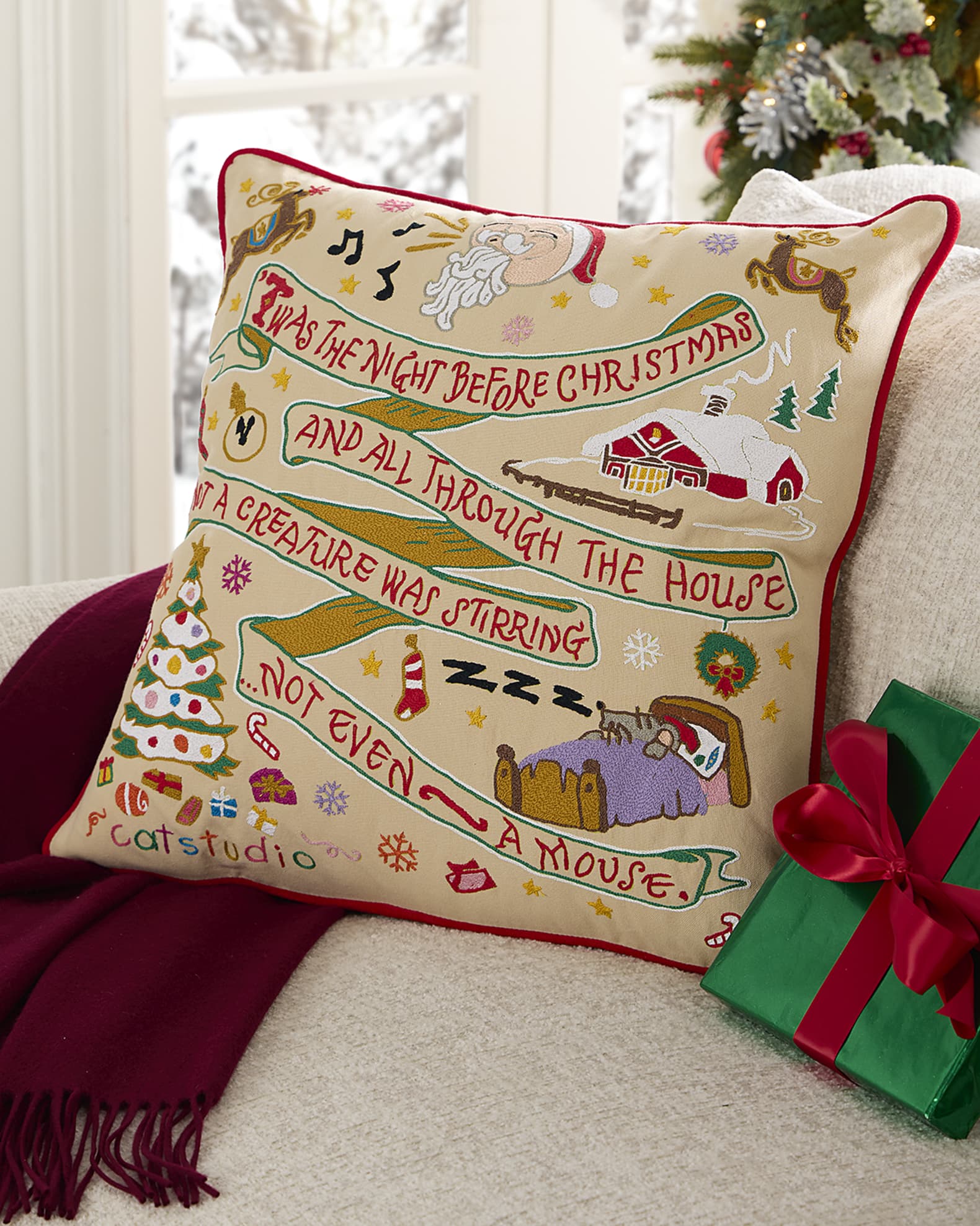Catstudio Night Before Christmas Pillow