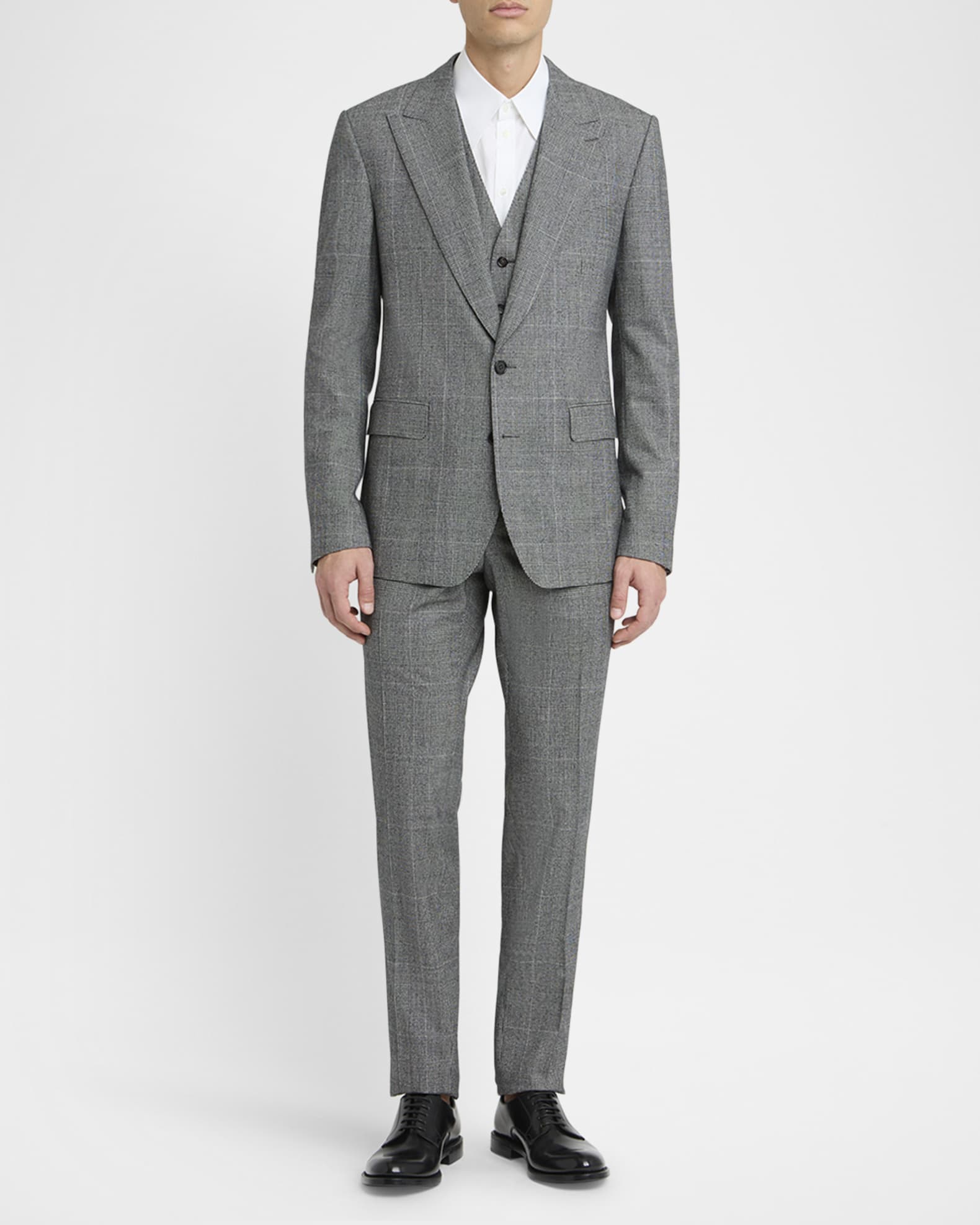 Dolce&Gabbana Men's Wool Glen Plaid Three-Piece Suit | Neiman Marcus