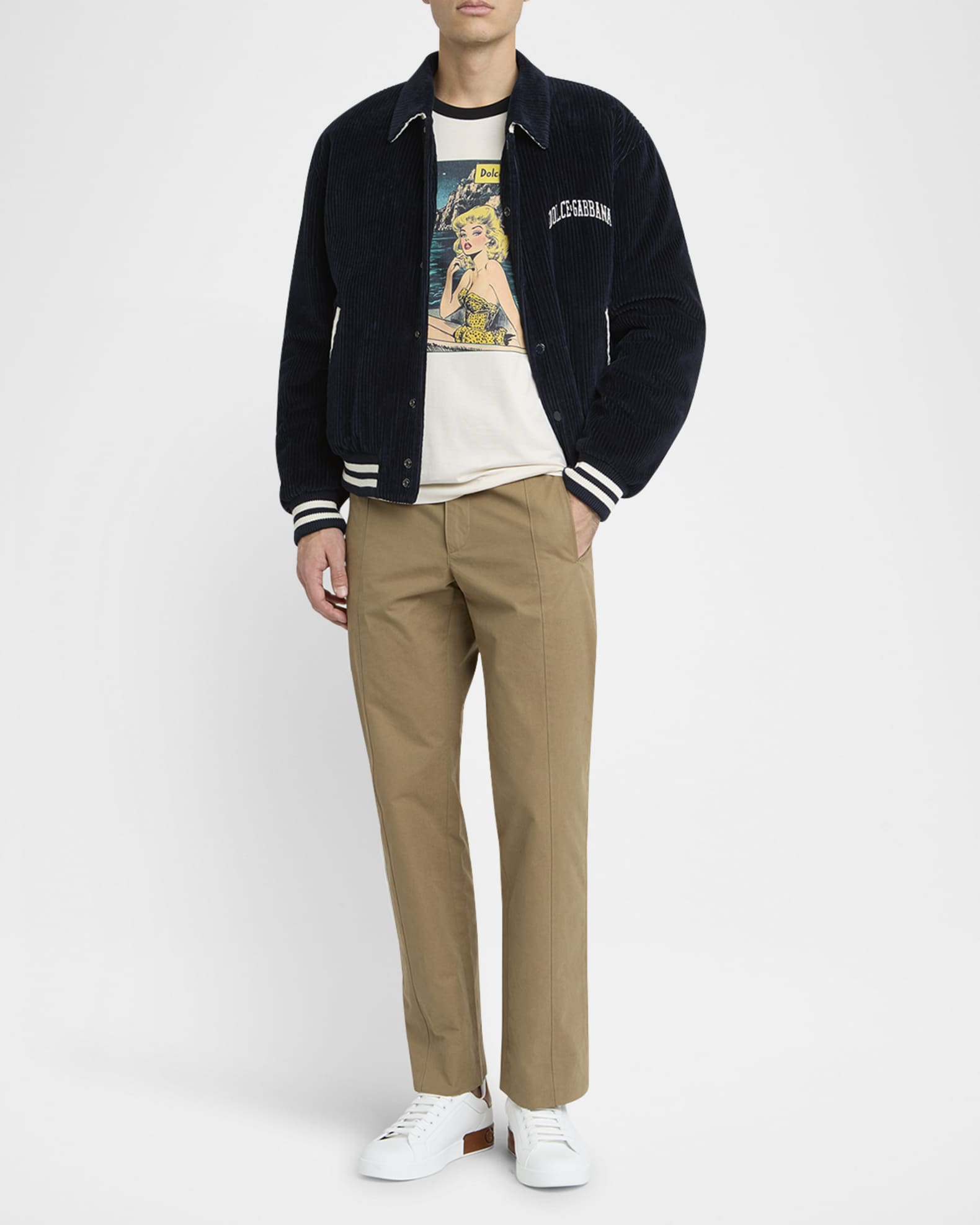 Men's Corduroy Varsity Logo Jacket 1