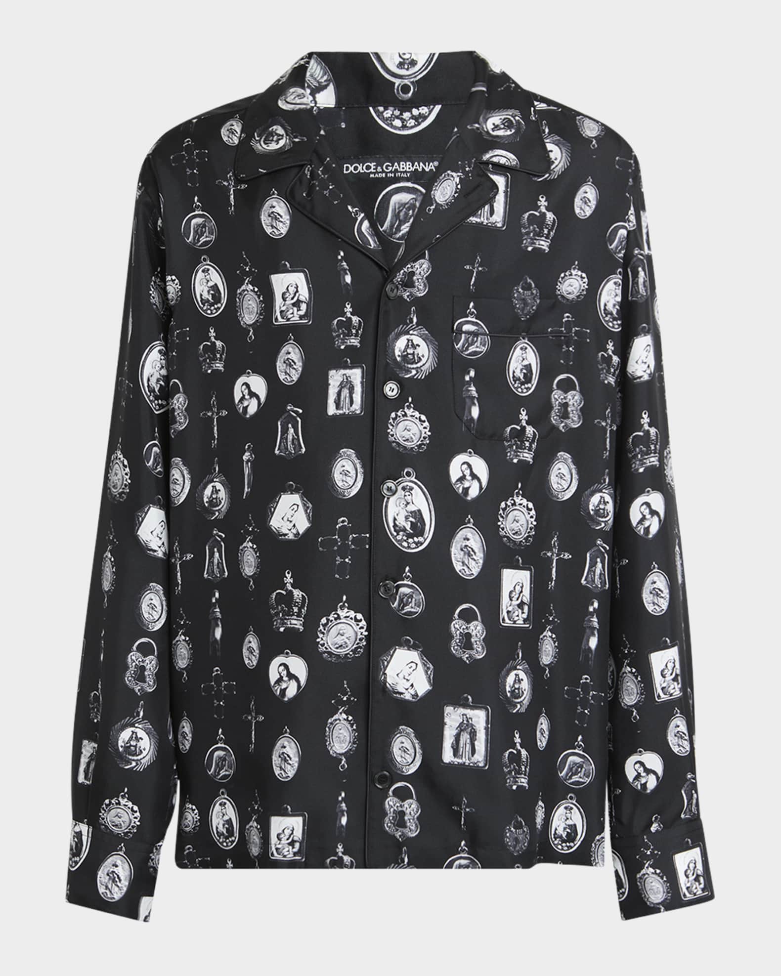 Men's Silk Medagliette Vanity Sport Shirt 0