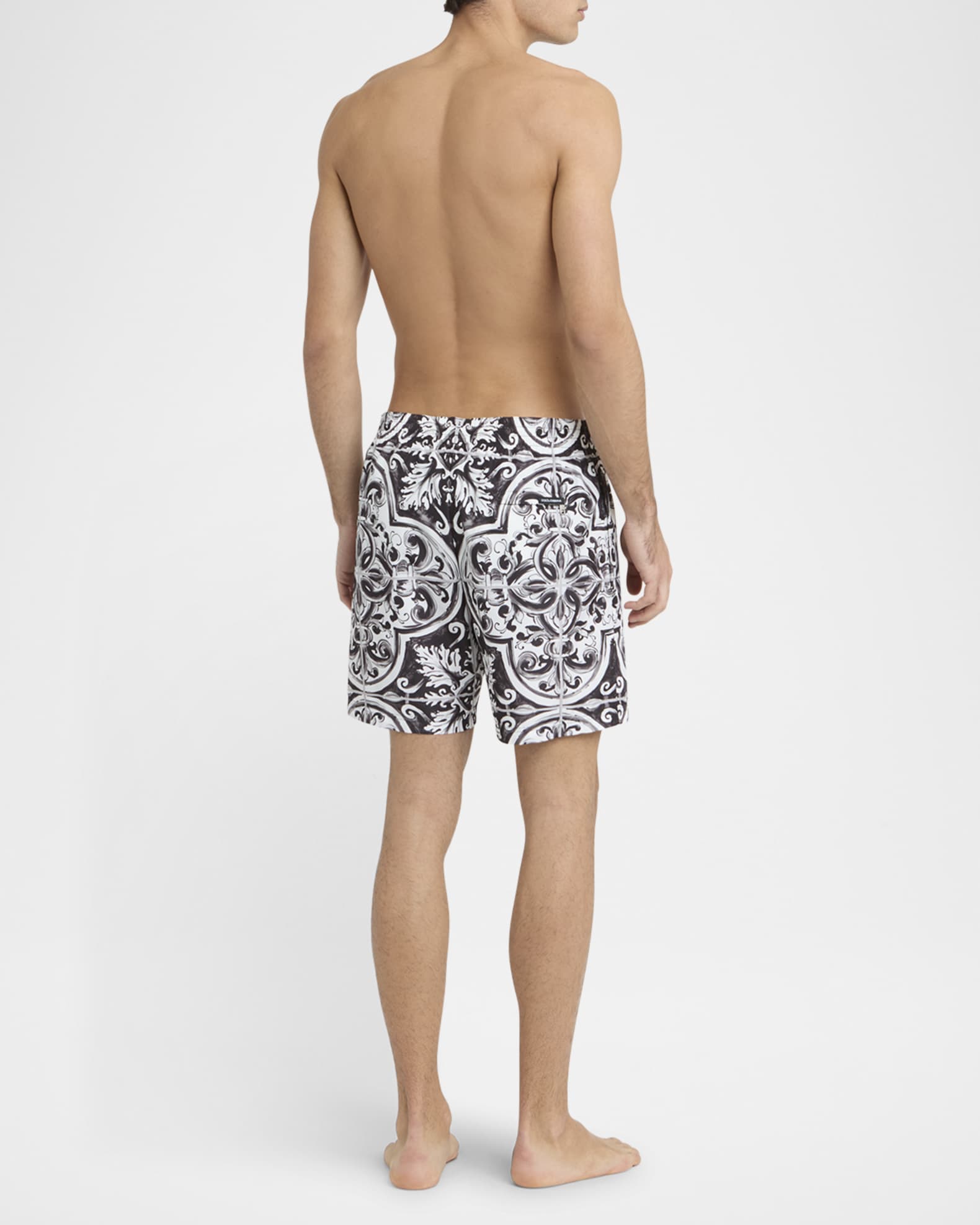Dolce&Gabbana Men's Majolica Swim Trunks | Neiman Marcus