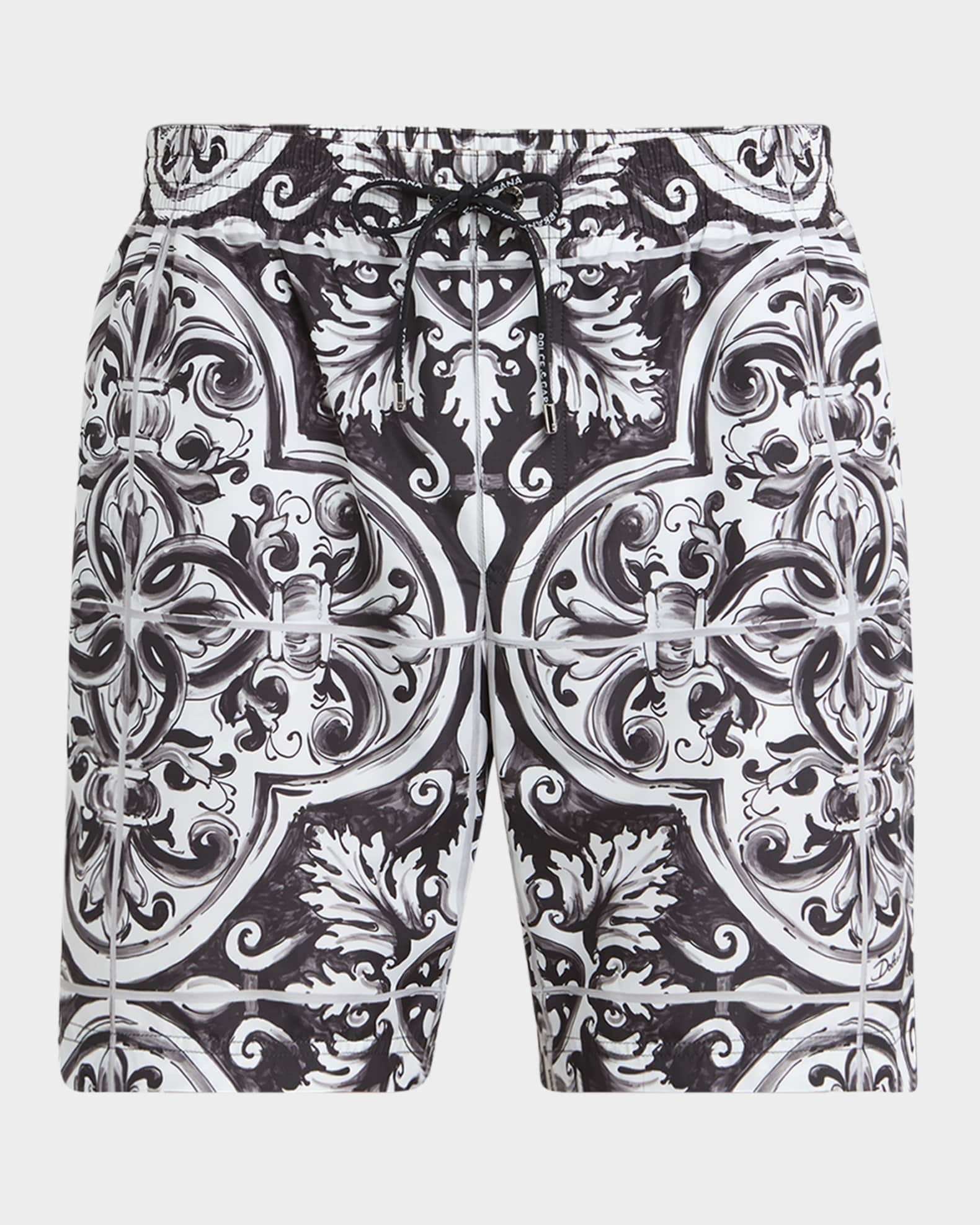 Dolce&Gabbana Men's Majolica Swim Trunks | Neiman Marcus