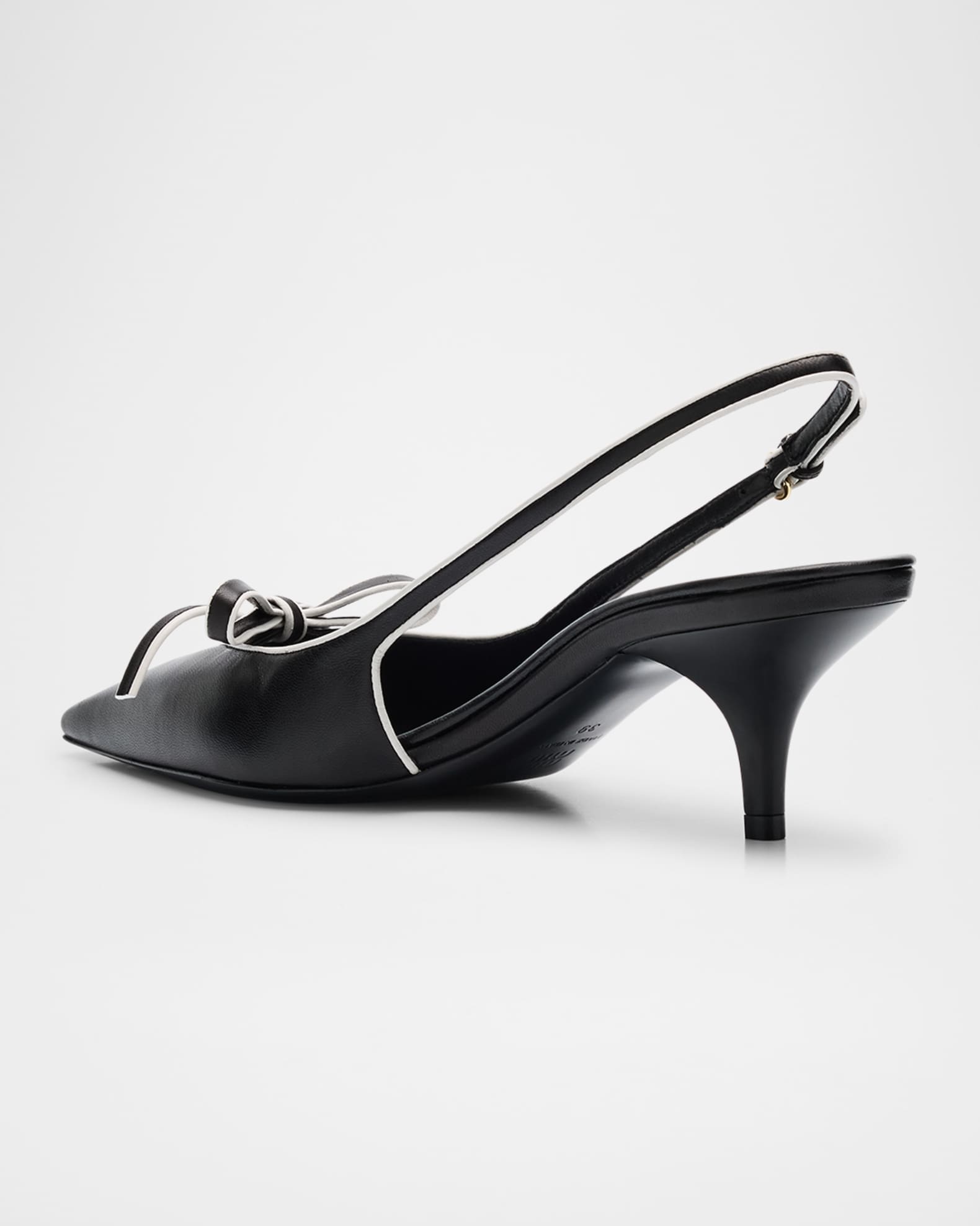 Nappa Leather Bow Slingback Pumps 1
