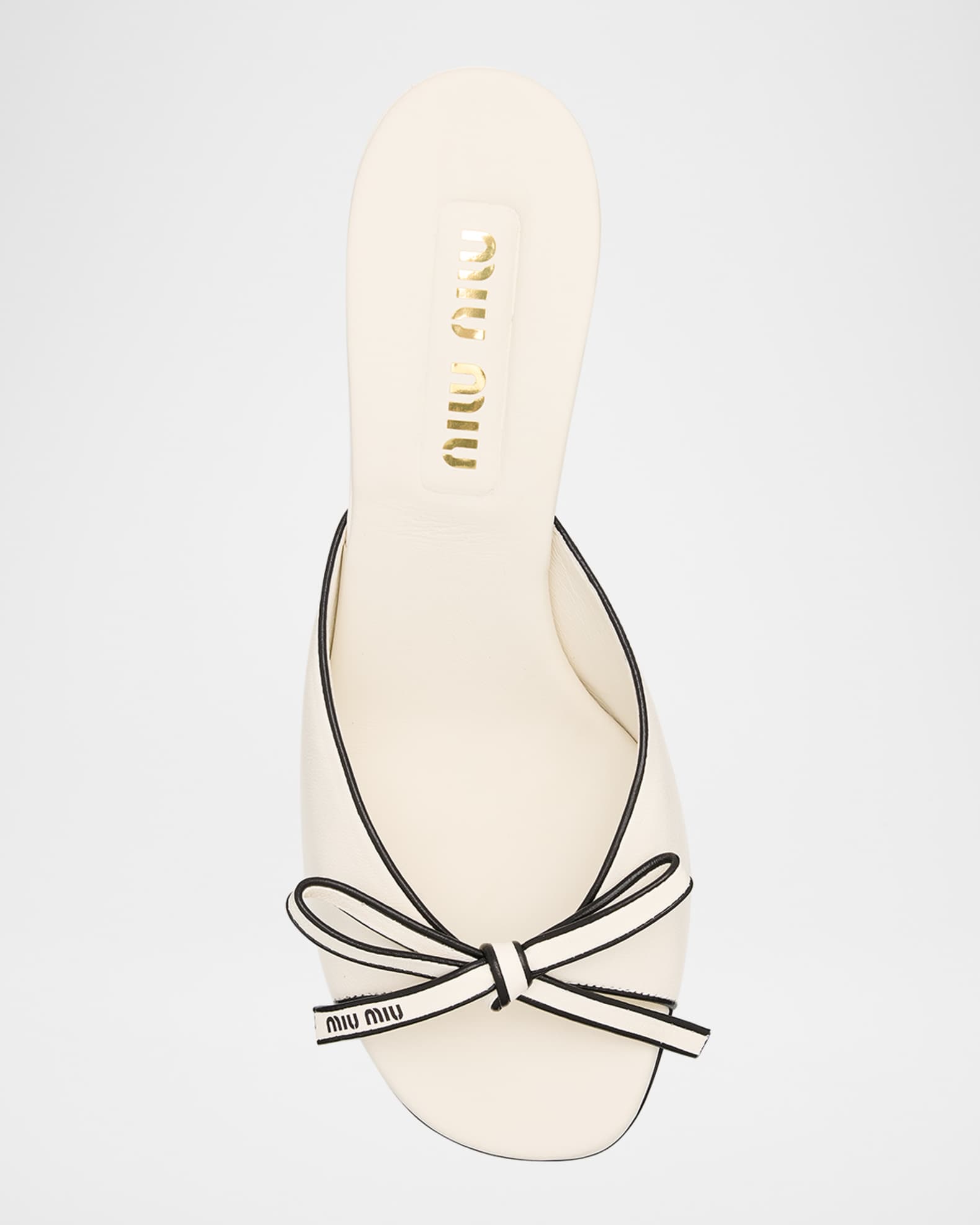 Miu Miu Nappa Leather Bow Mule Sandals | Neiman Marcus