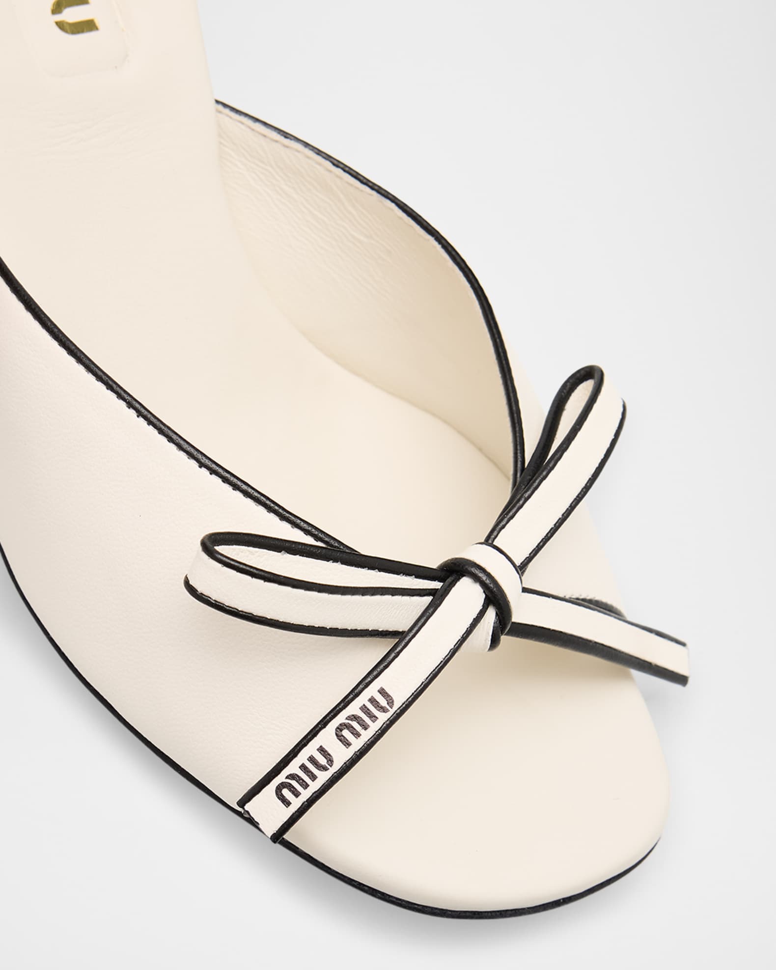 Miu Miu Nappa Leather Bow Mule Sandals | Neiman Marcus