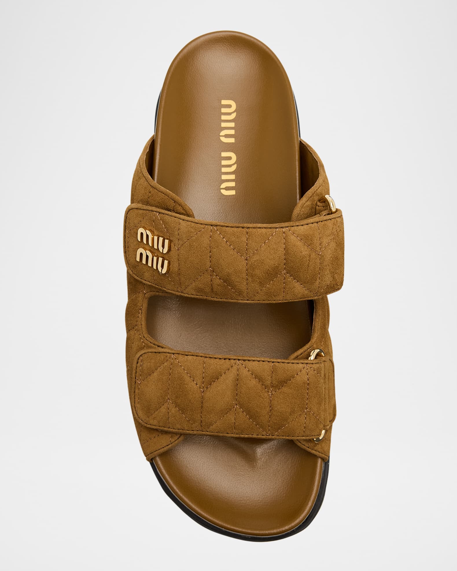 スリッポン MIUMIU MUSTARD SUEDE SLIPPERS Miu Miu Beige Suede Slippers | italist