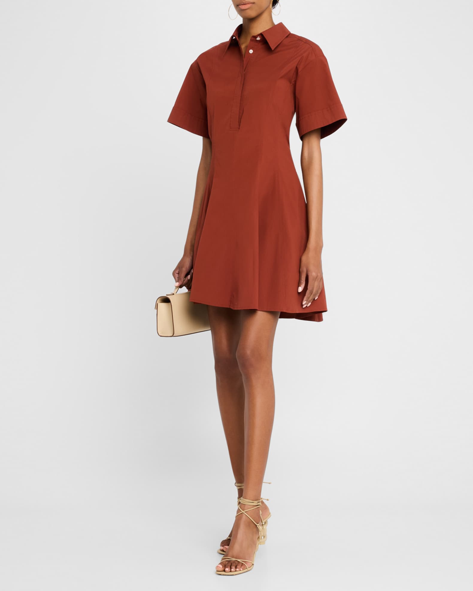 正規品 ANDMARY Alma button mini dress ブラウン ANDMARY】Alma button mini dress