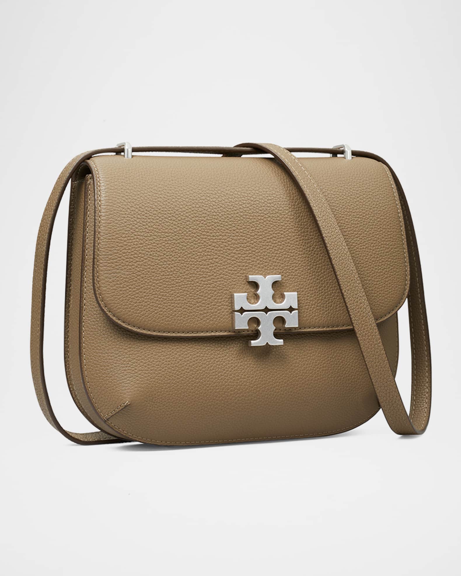 Tory Burch Eleanor Pebbled Leather Saddle Crossbody Bag