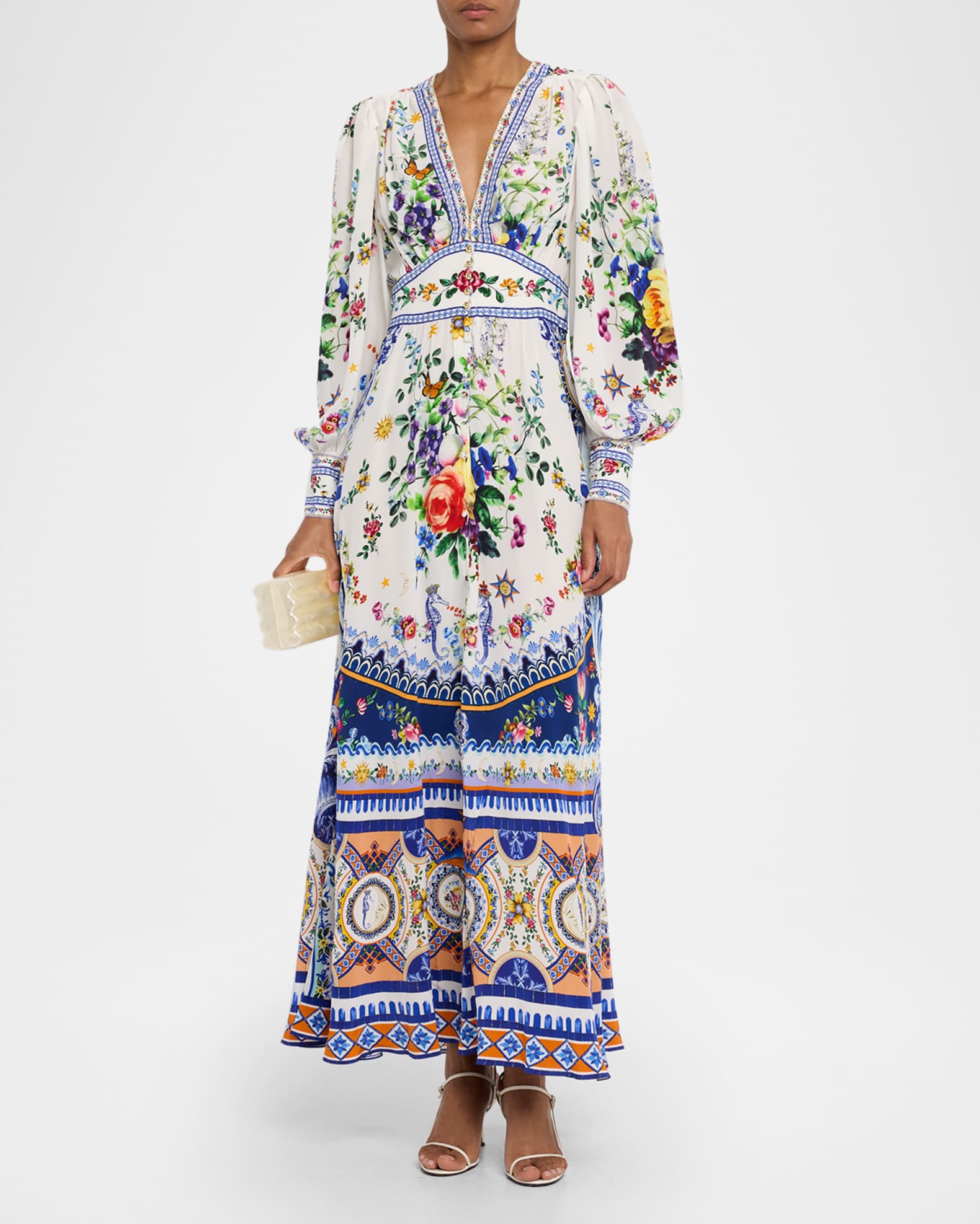 Tiles Darls Shaped Waistband Maxi Dress 1