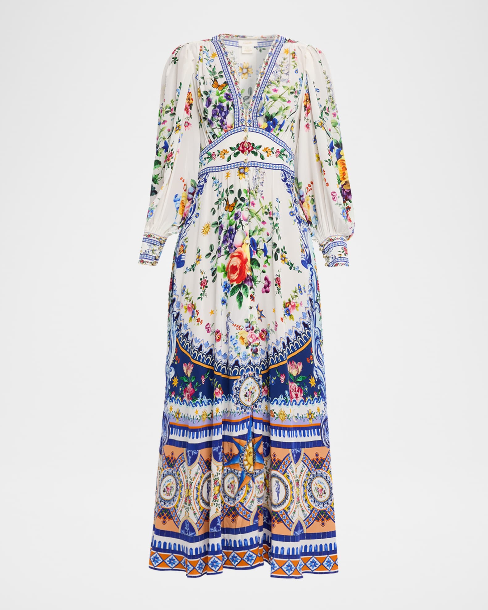 Tiles Darls Shaped Waistband Maxi Dress 0