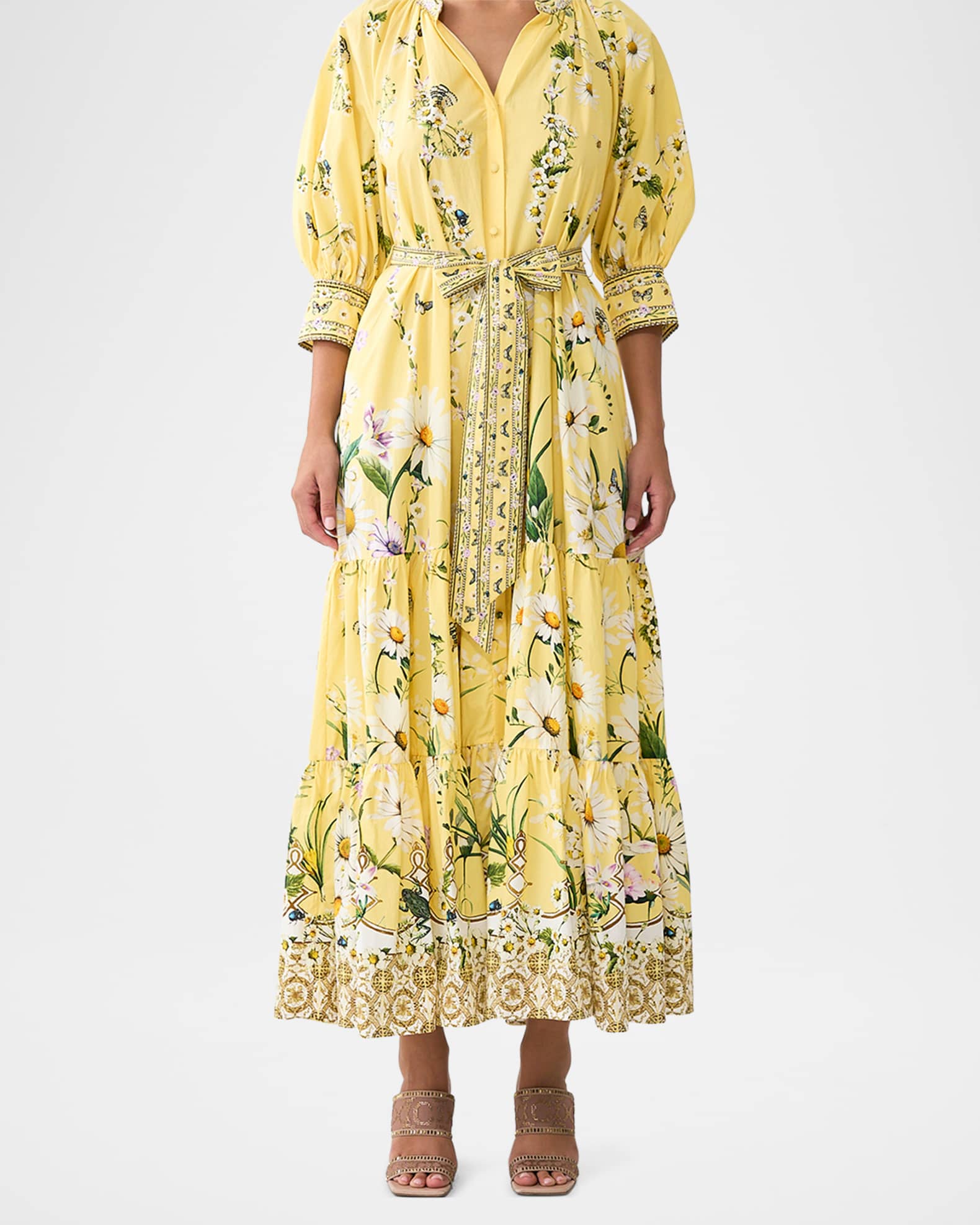 Daisy Chains Tiered Maxi Shirtdress  1
