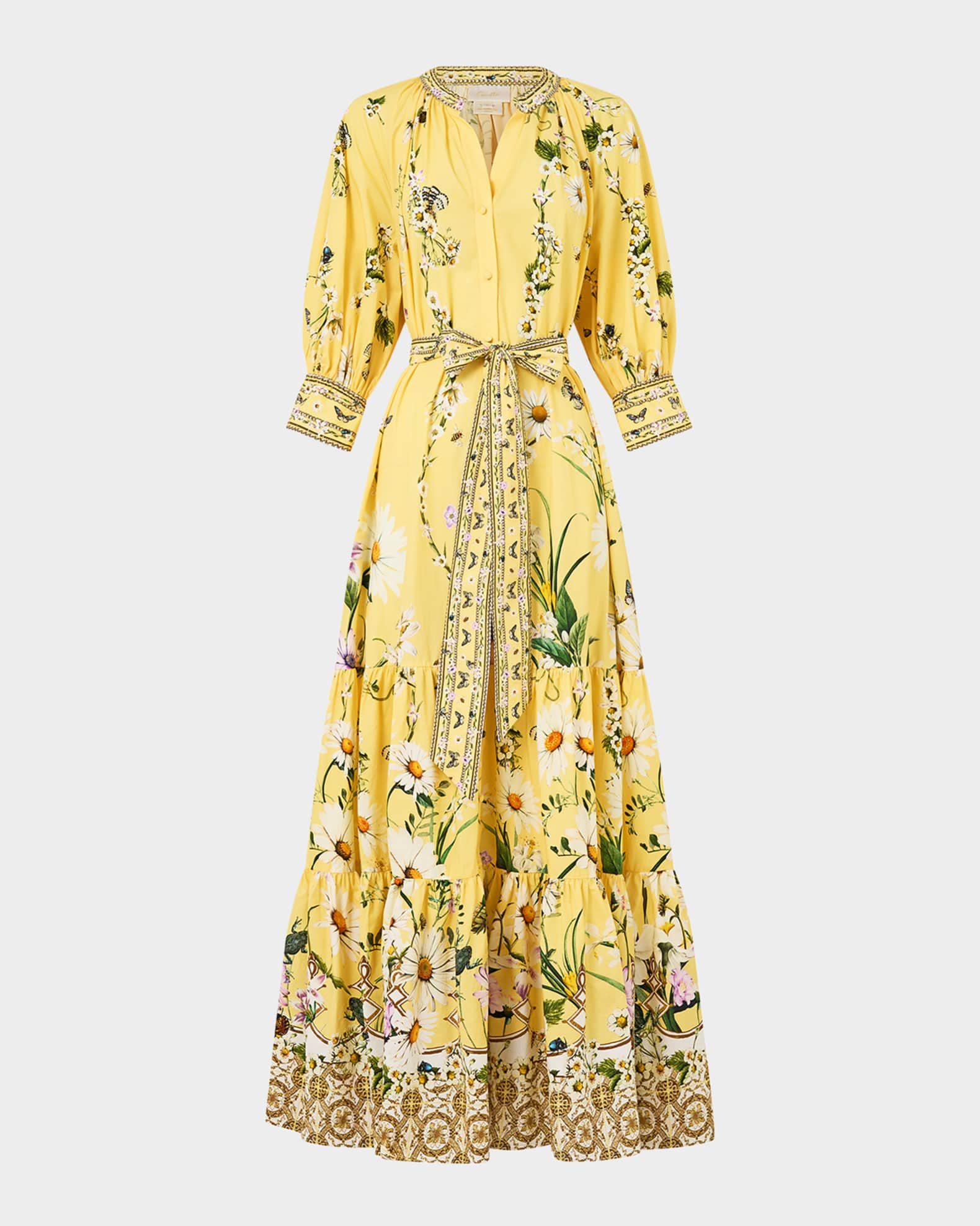 Daisy Chains Tiered Maxi Shirtdress  0