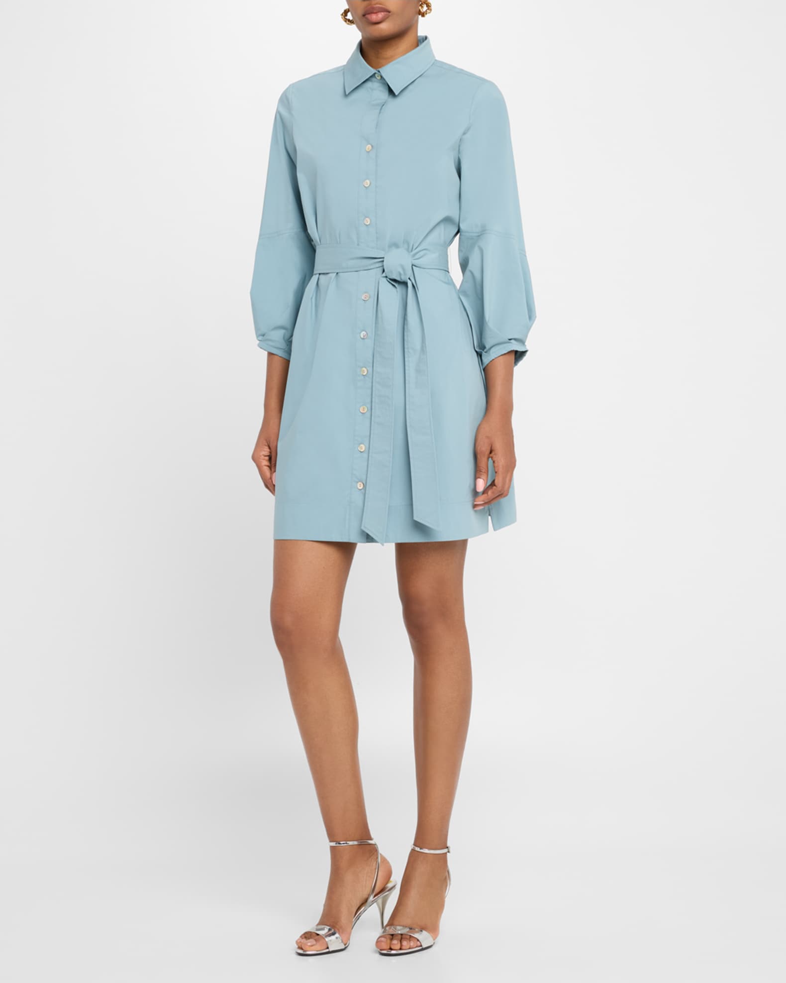 Milo Tie-Waist Weathercloth Mini Shirtdress 1