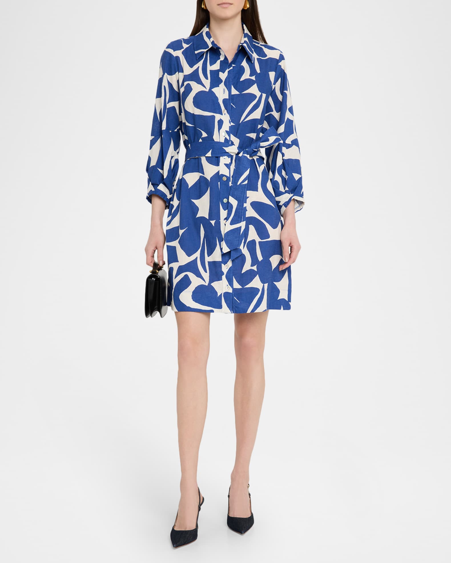 Milo Abstract-Print Mini Shirtdress 1