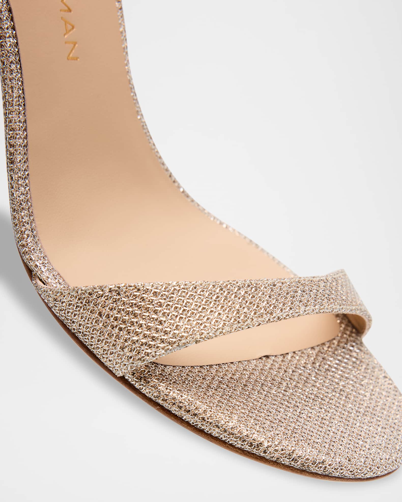 Stuart Weitzman Babette Metallic Ankle-Strap Sandals