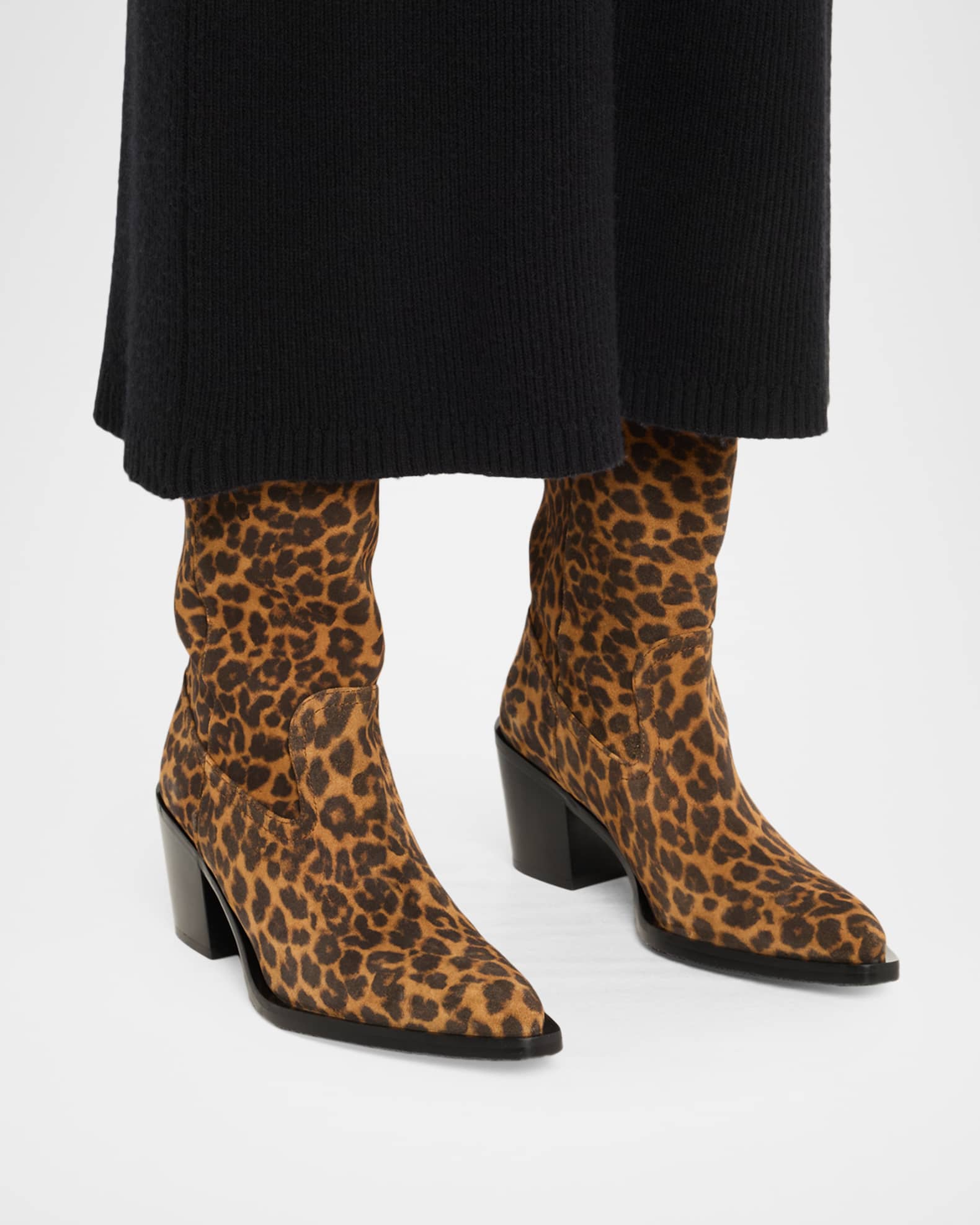 Felix Leopard-Printed Suede Western Boots 1