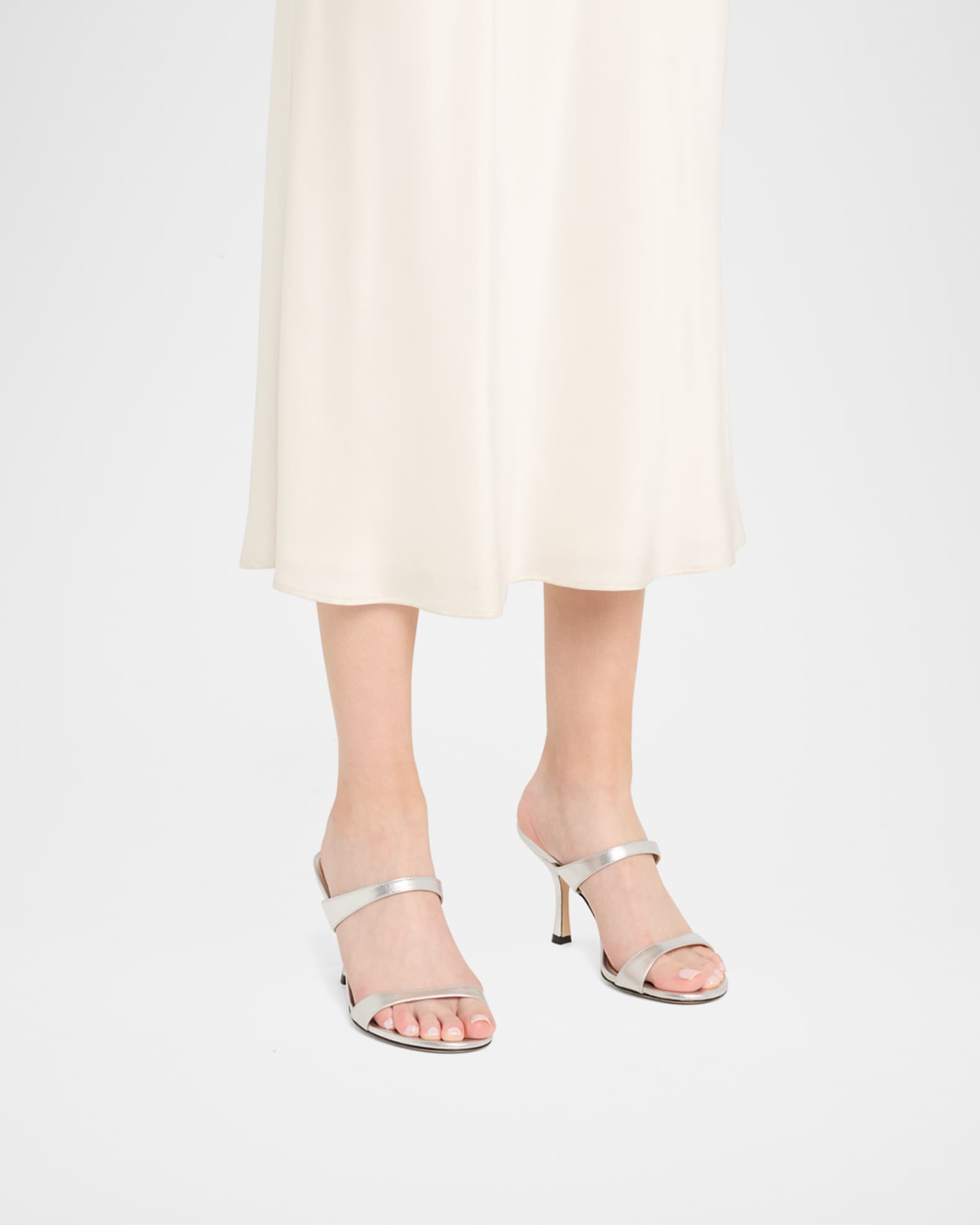 Nudist Metallic Dual-Band Slide Sandals 1
