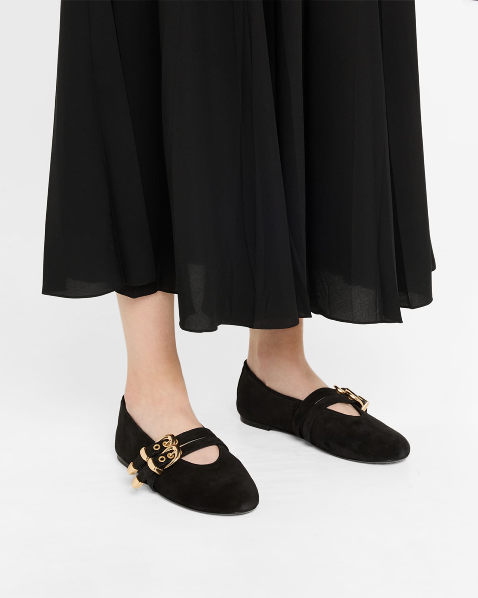 フラットシューズ Stuart Weitzman Stuart Weitzman Maven Ballerina Stuart Weitzman Maven Suede Buckle Mary Jane Ballerina Flats