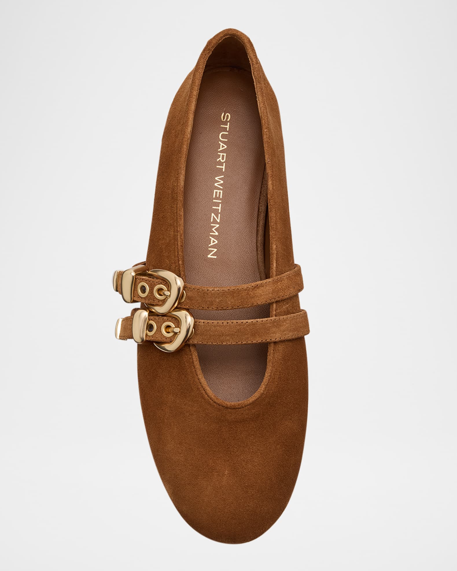 Maven Suede Buckle Mary Jane Ballerina Flats