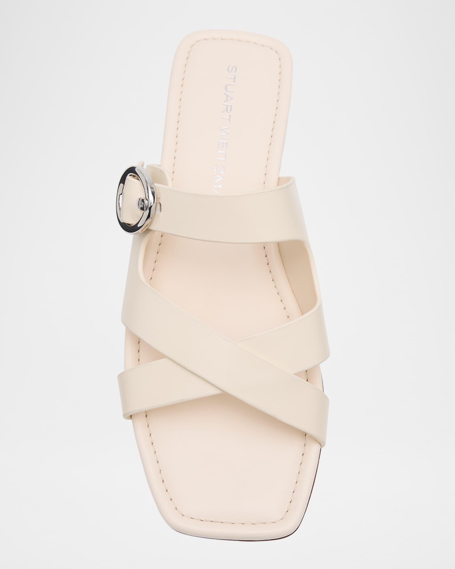 Stuart Weitzman Villa Leather Slide Sandals | Neiman Marcus