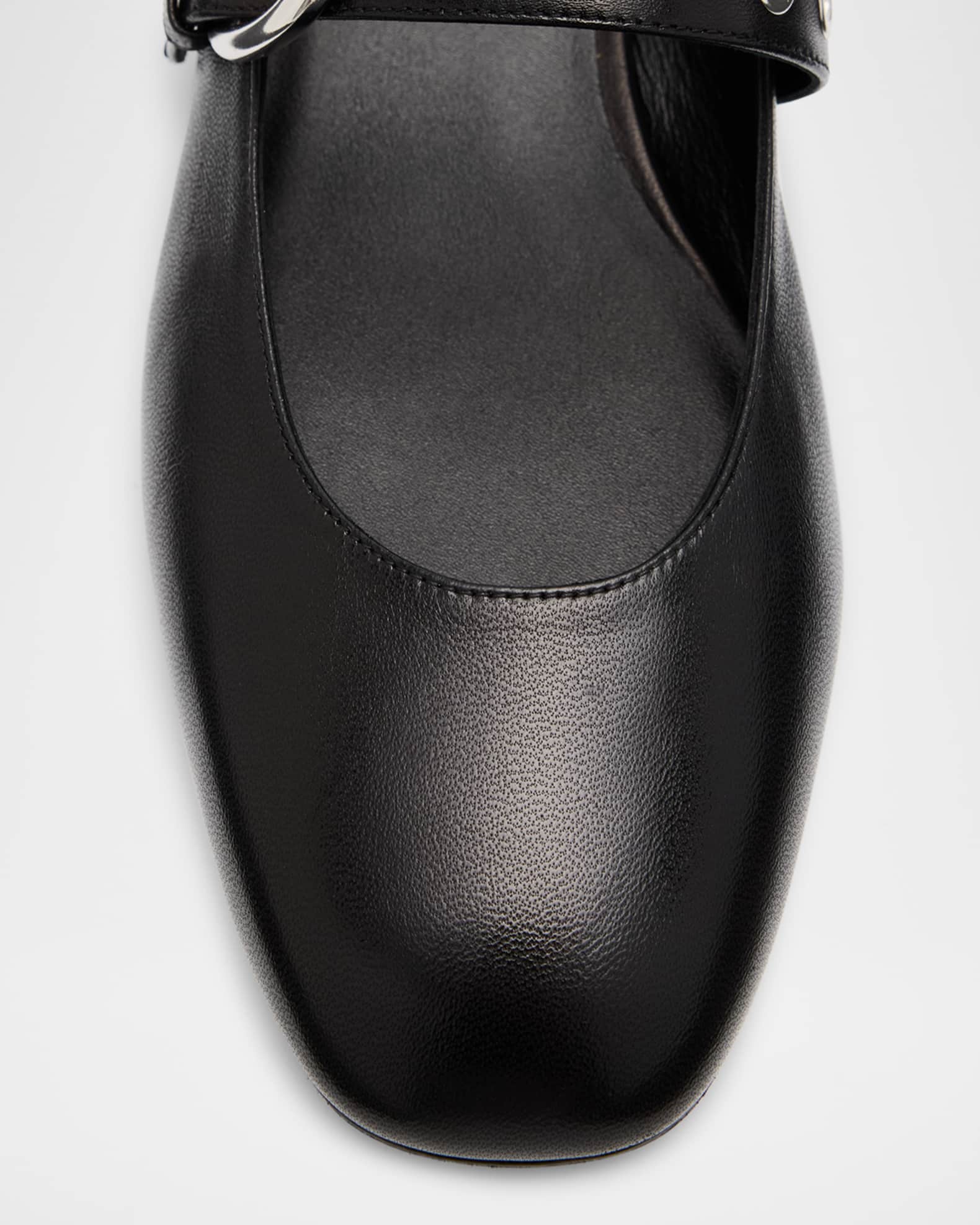 STUART WEITZMAN ミレラリエスハトリユウェッシサンタル Stuart Weitzman Supermoto Leather Mary Jane Ballerina Flats