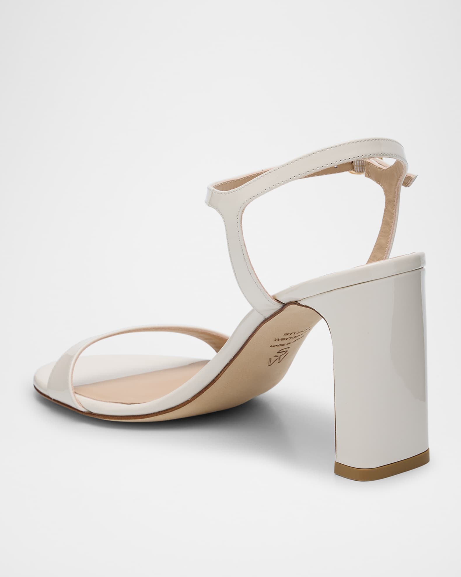 Stuart Weitzman Babette Patent Leather Ankle-Strap Sandals