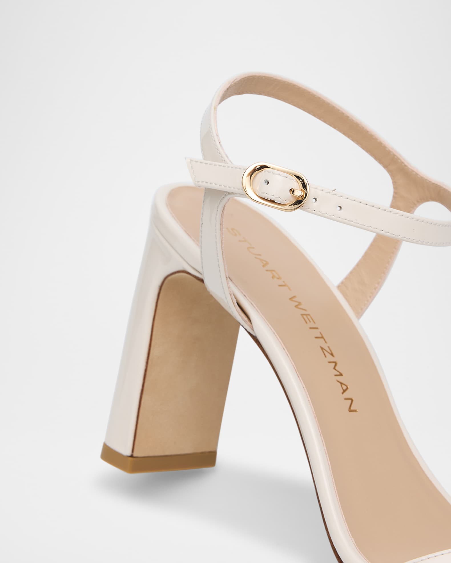 Stuart Weitzman Babette Patent Leather Ankle-Strap Sandals