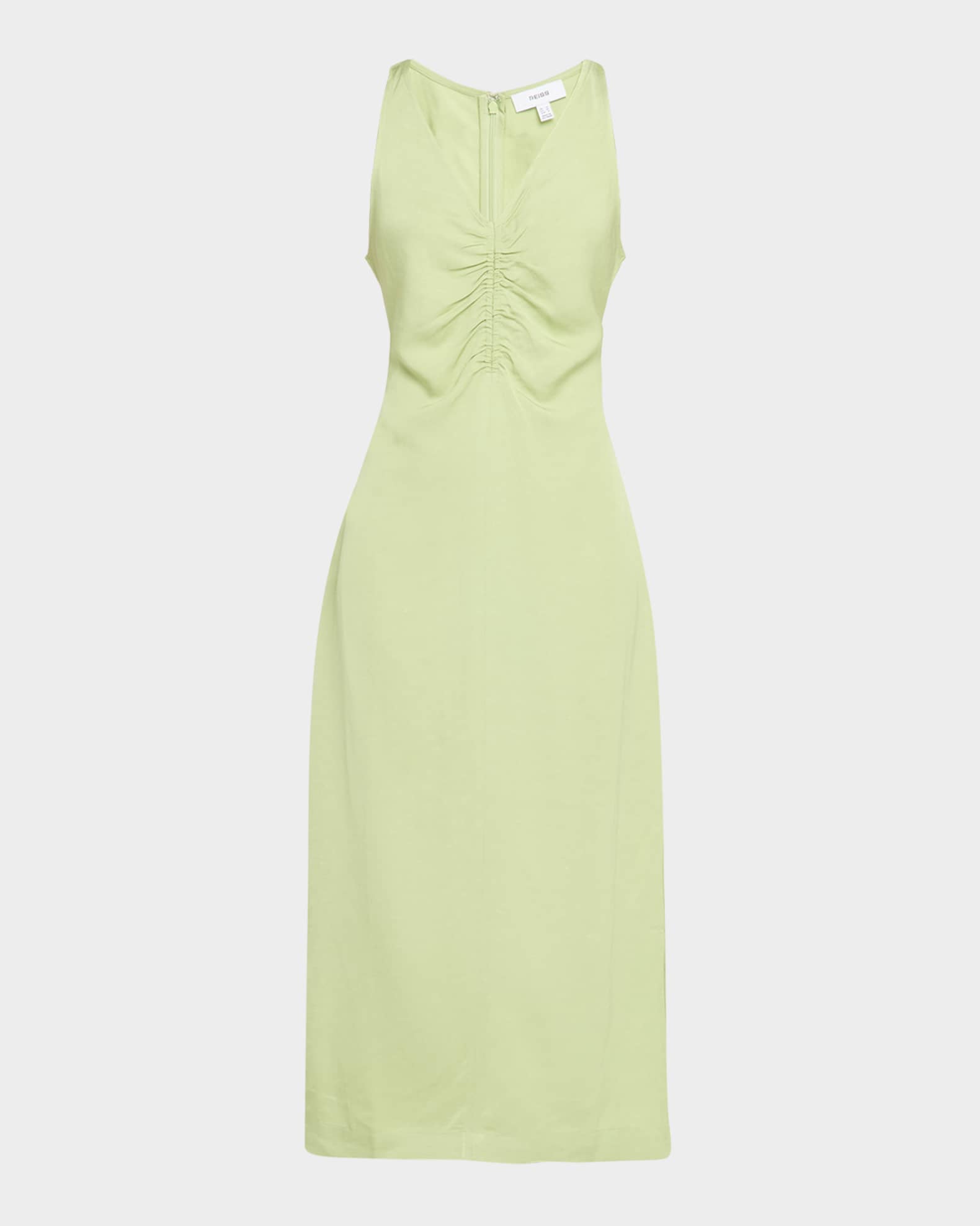 Reiss Pari Sleeveless Ruched Midi Dress | Neiman Marcus