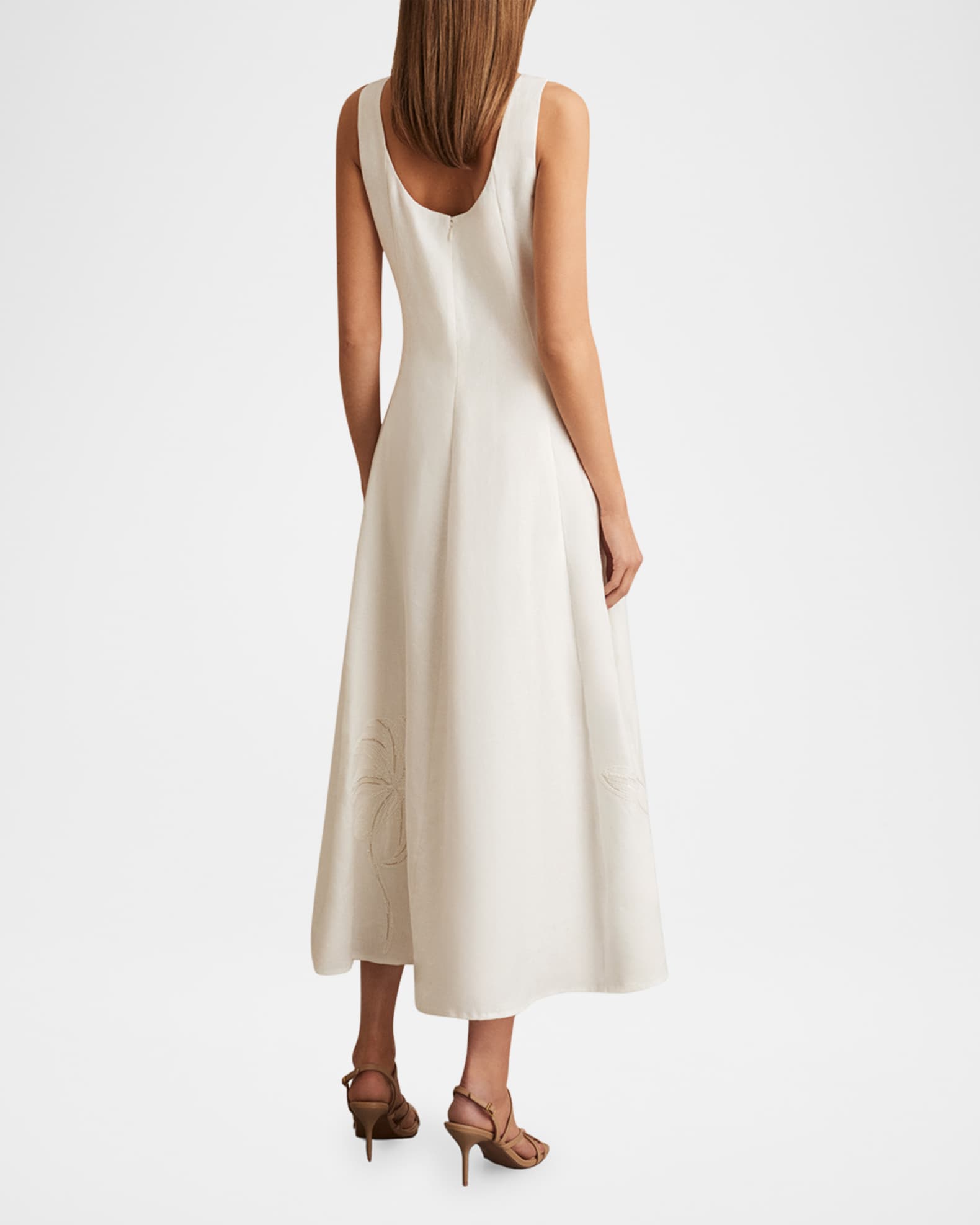 【海外限定】REISSワンピース☆Ivory Carina Linen Embroidered 海外限定】REISSワンピース☆Ivory Carina Linen Embroidered