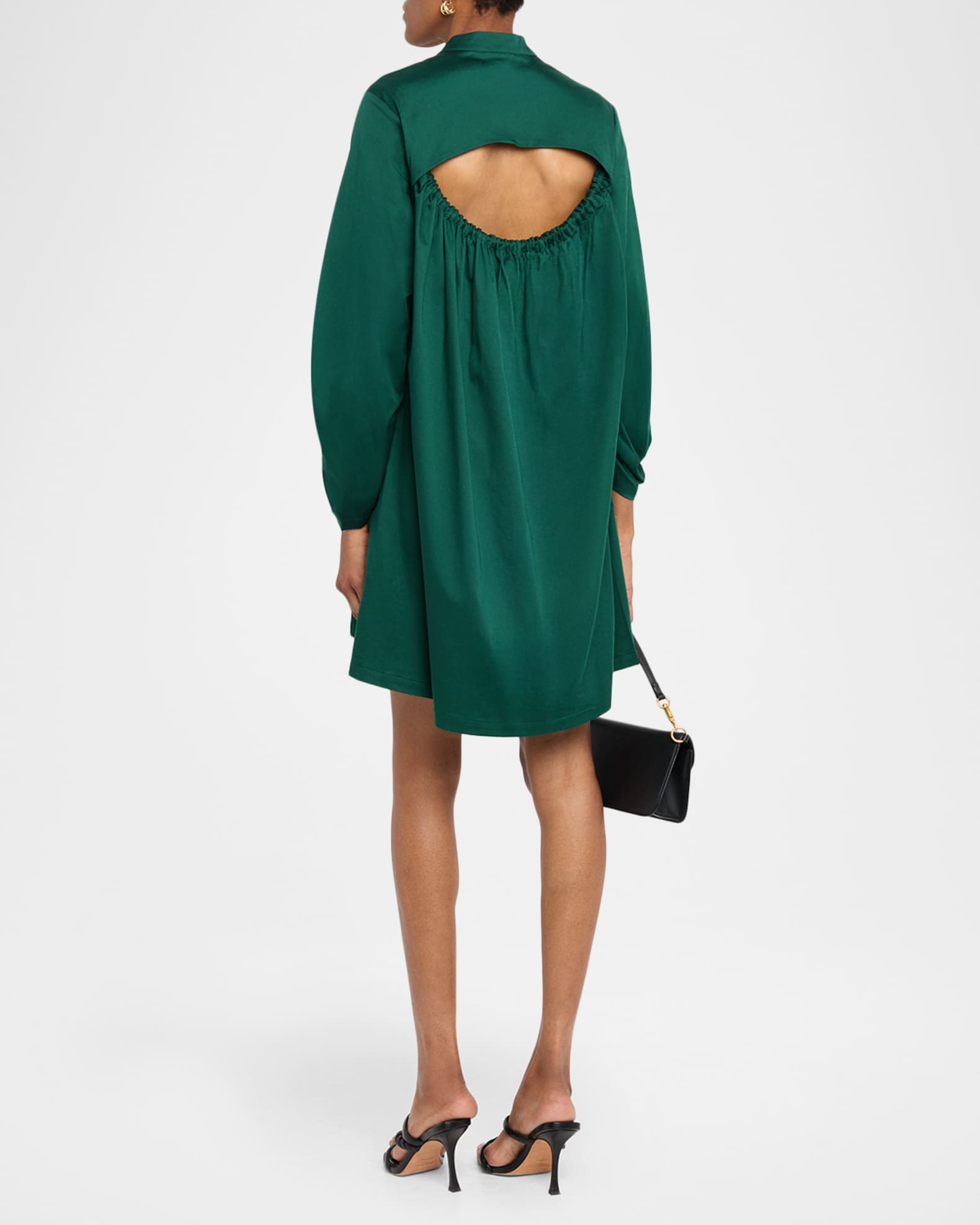 【海外限定】REISSワンピース☆Grazi Ruched Shirt Mini Dress, Reiss Grazia Band-Collar Cutout Mini Shift Dress | Neiman Marcus