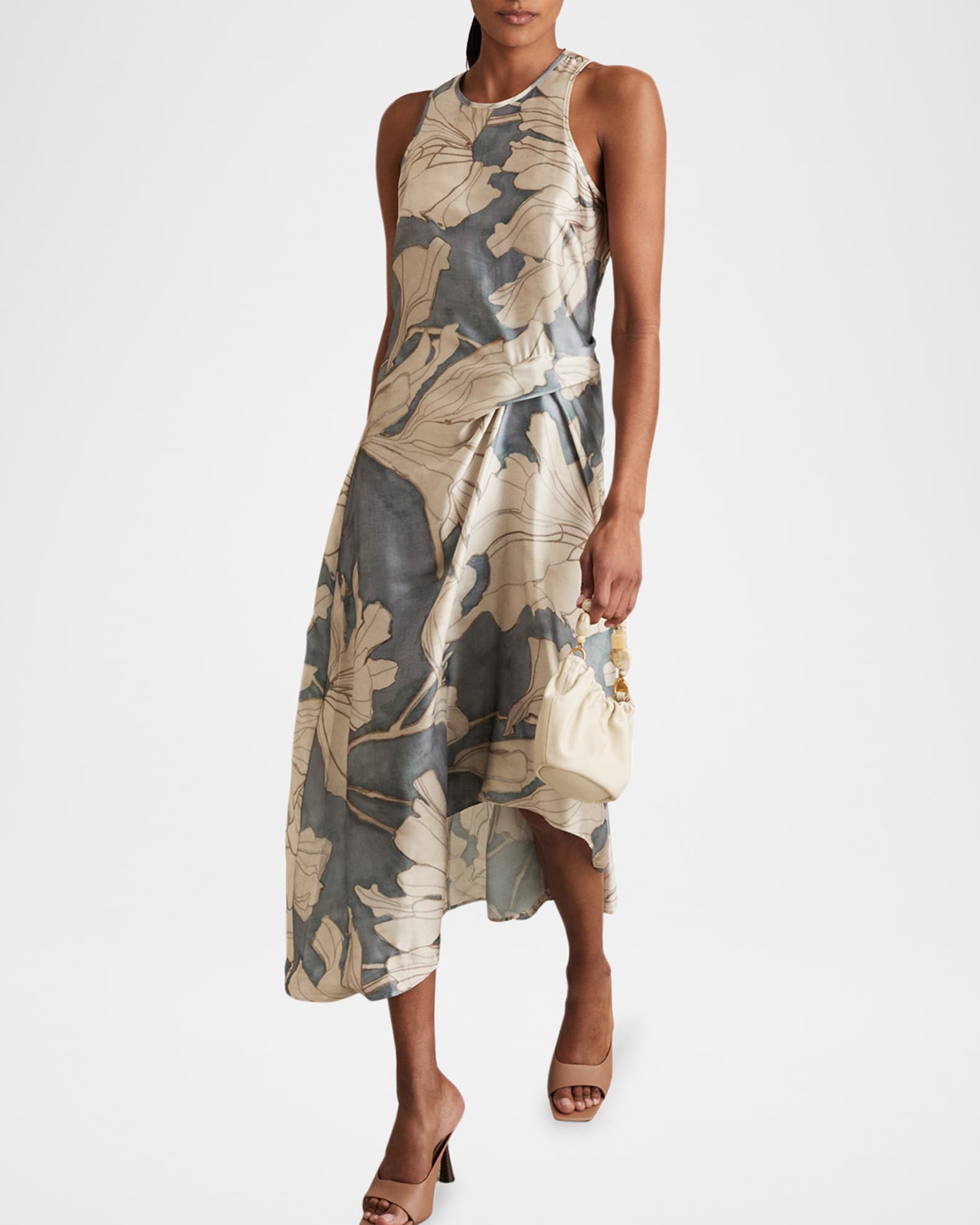 Mieke High-Low Satin Midi Dress 1