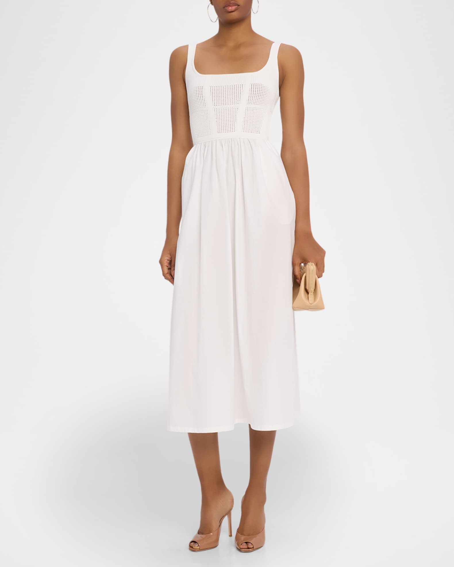 kori sequined crystal midi dress Rachel Gilbert Kori Sequined Crystal Midi Dress - Silver