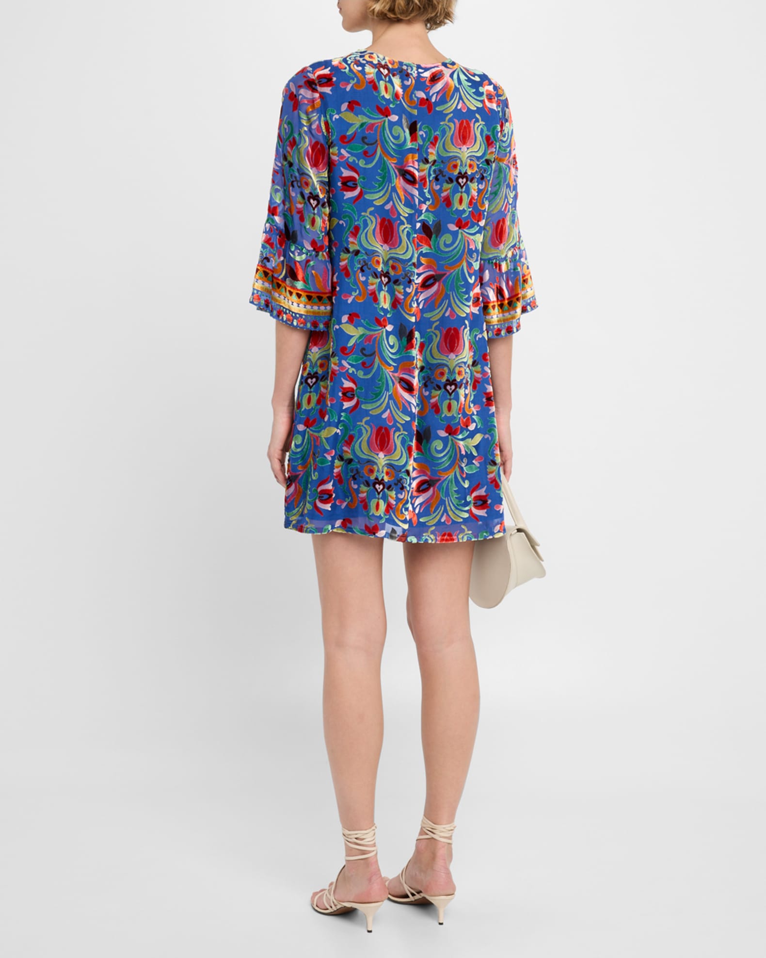 Johnny Was Sofiya Floral Burnout Mini Shift Dress | Neiman Marcus