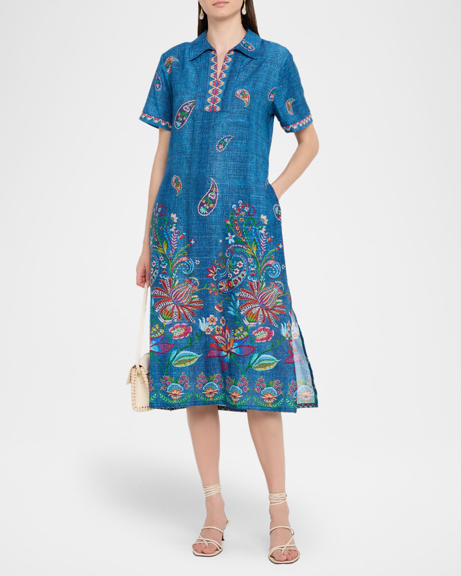 Carlie Floral & Paisley-Print Midi Dress 1