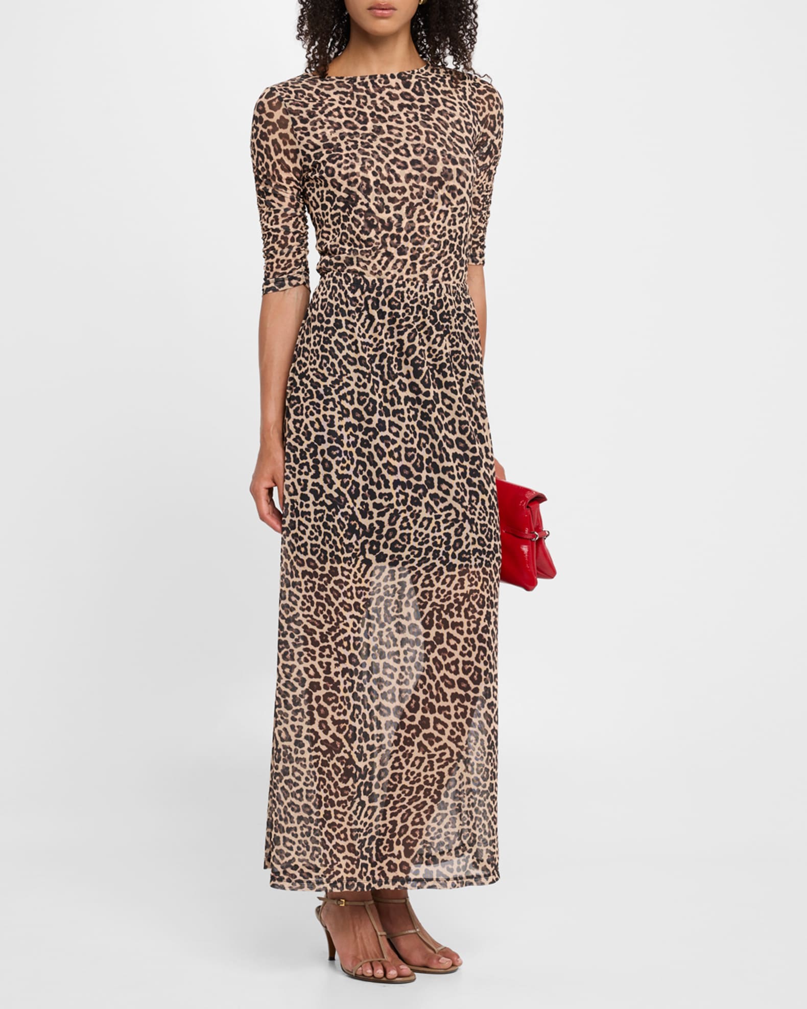 Johnny Was Leopard-Print Mesh Maxi Skirt | Neiman Marcus