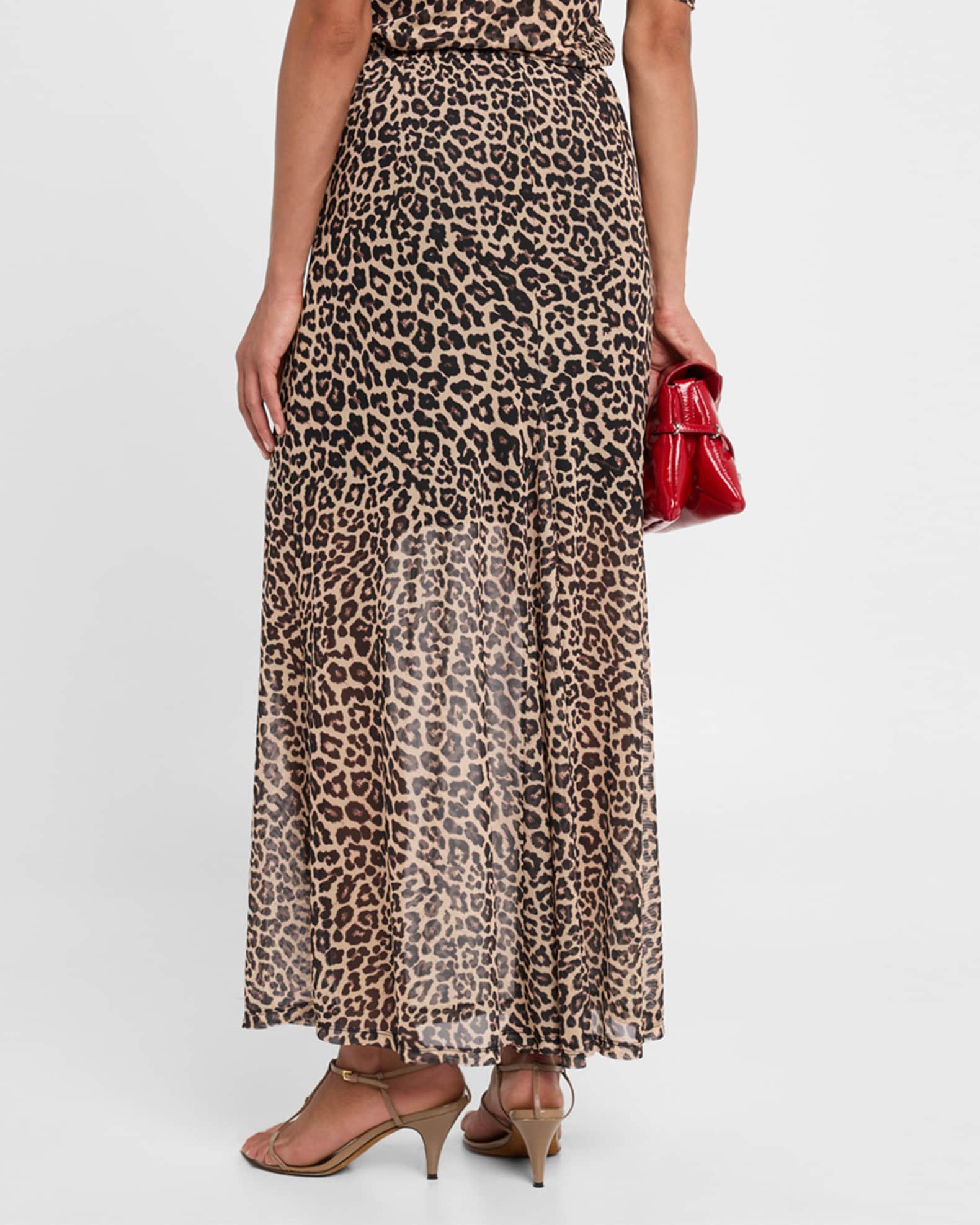 【NONCODE】Muddy Modern Slit Skirt Johnny Was Leopard-Print Mesh Maxi Skirt | Neiman Marcus