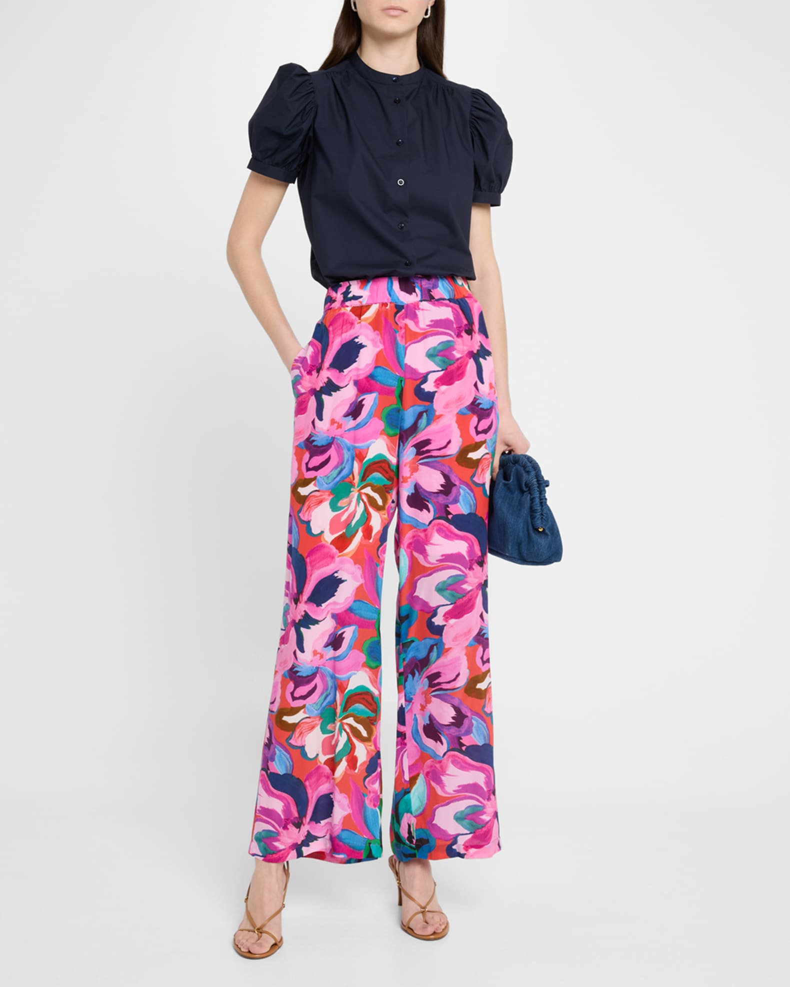 Floral-Print Silk Pants 1