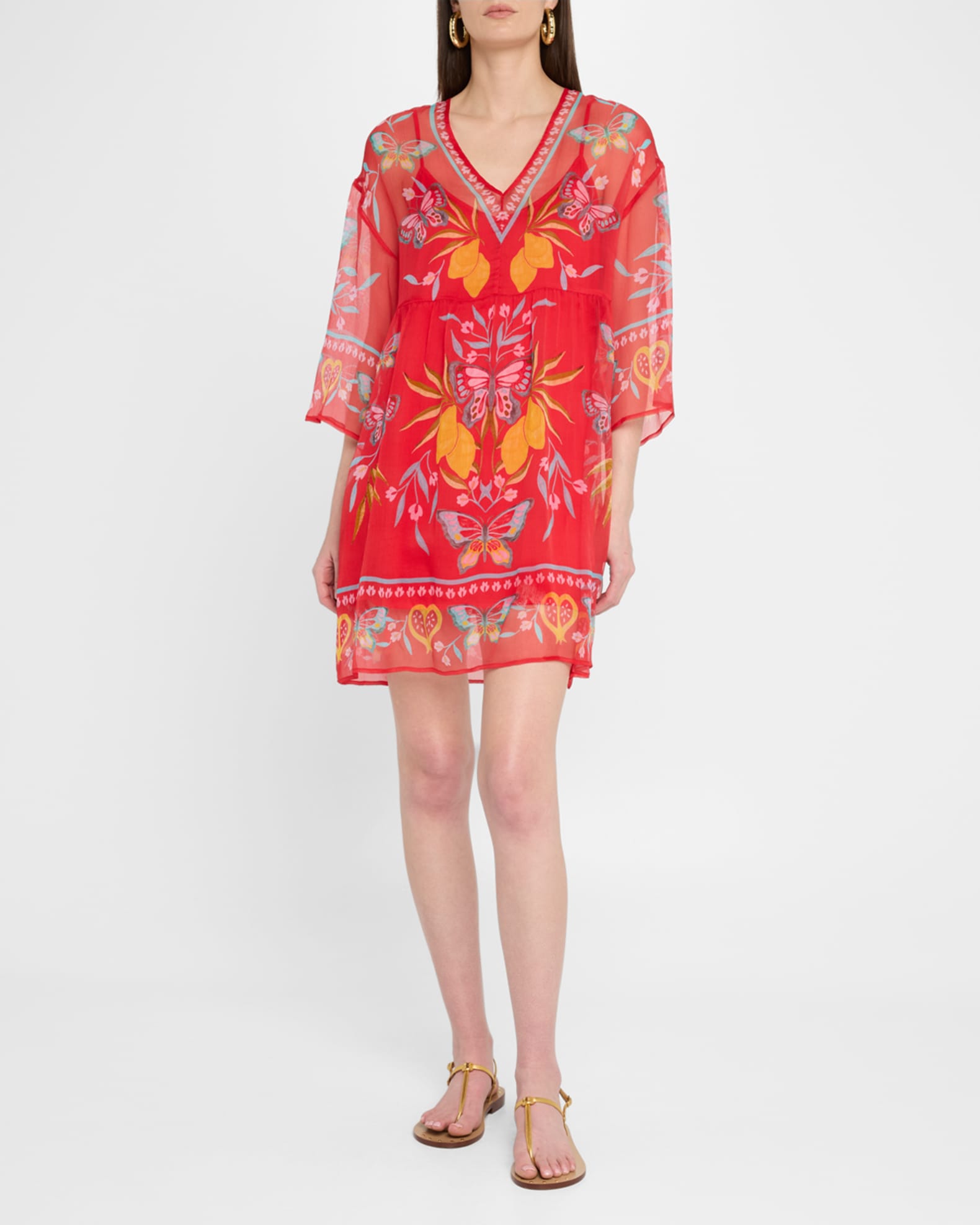 Barbara Floral-Print Silk Chiffon Mini Dress 1